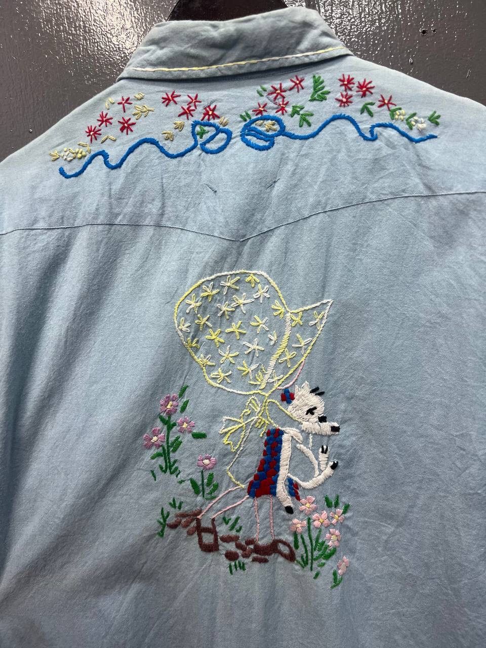 Japanese Brand VINTAGE CHAMBRAY EMBROIDERY SHIRT Size US M / EU 48-50 / 2 - 11 Thumbnail