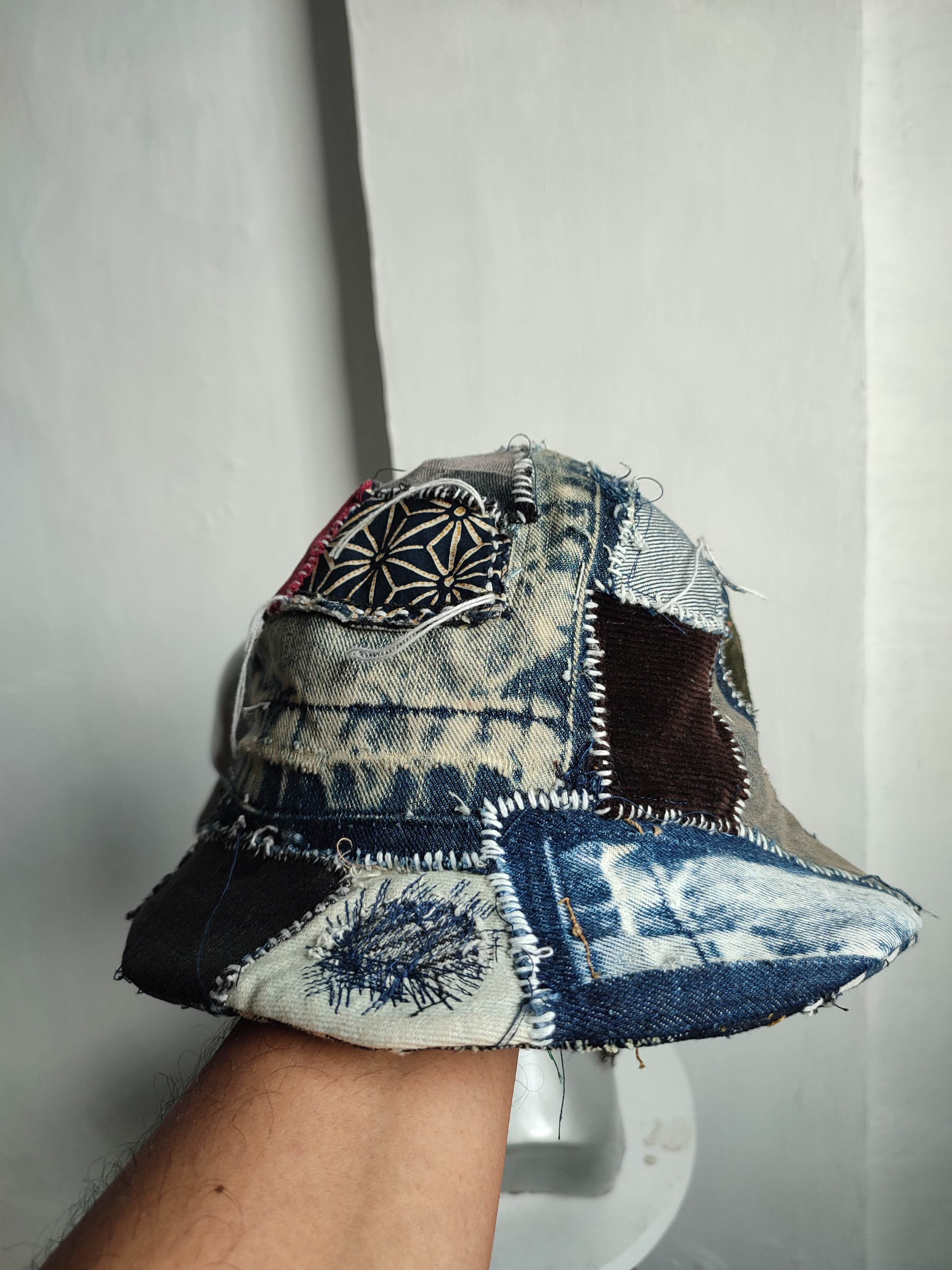 Other 🔥Custom Made Patchwork Denim Bucket Hats Size ONE SIZE - 8 Thumbnail