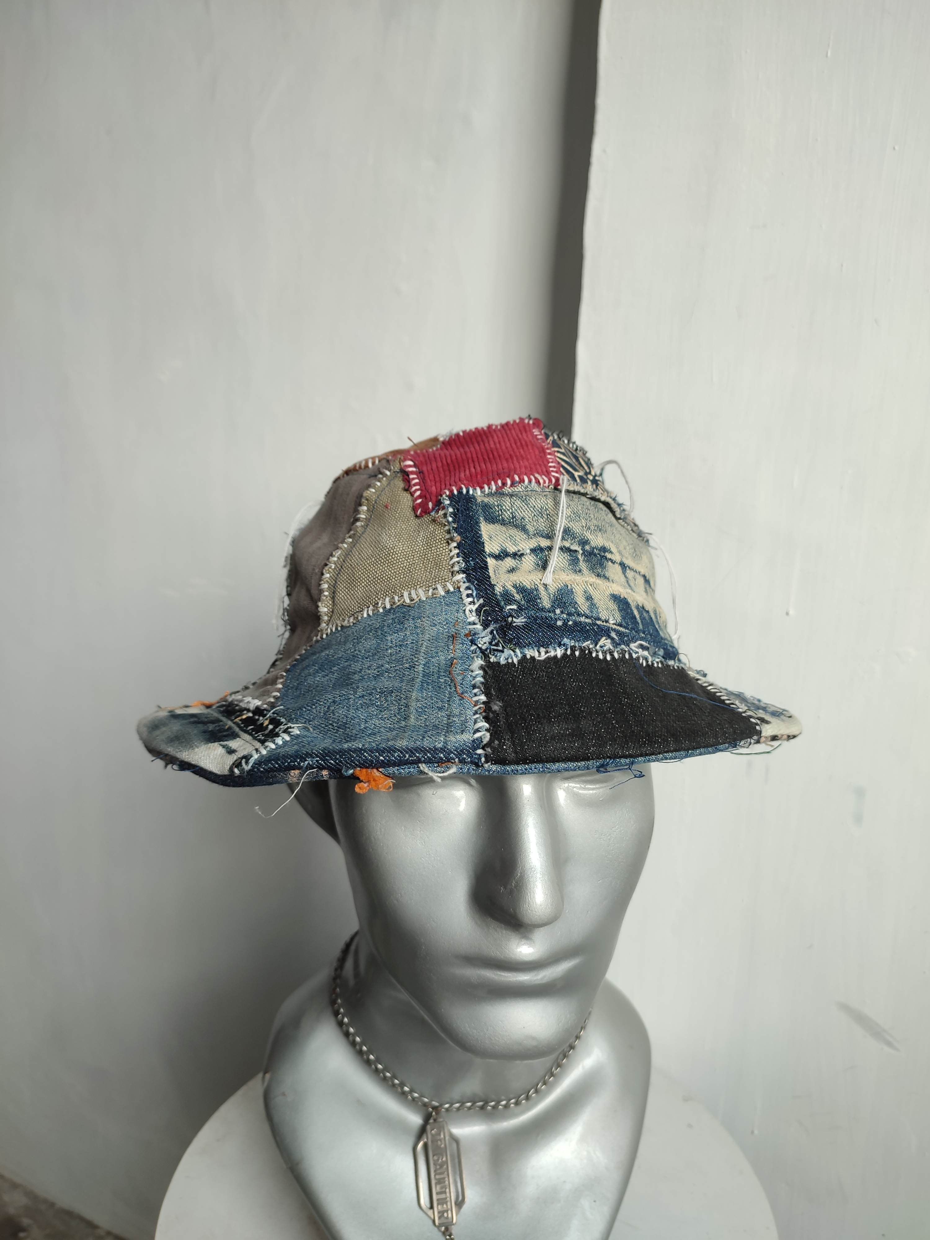 Other 🔥Custom Made Patchwork Denim Bucket Hats Size ONE SIZE - 2 Thumbnail