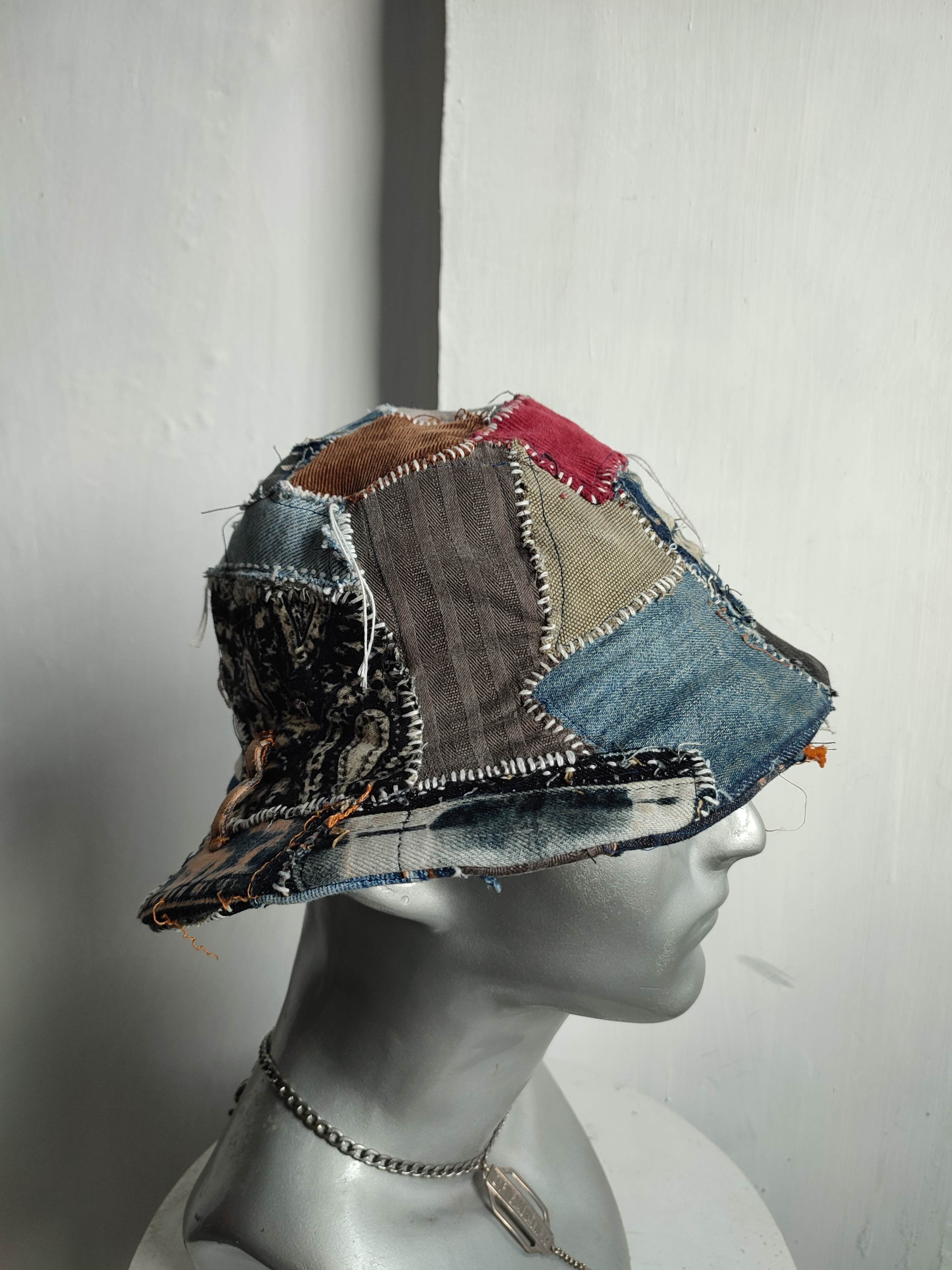 Other 🔥Custom Made Patchwork Denim Bucket Hats Size ONE SIZE - 4 Thumbnail