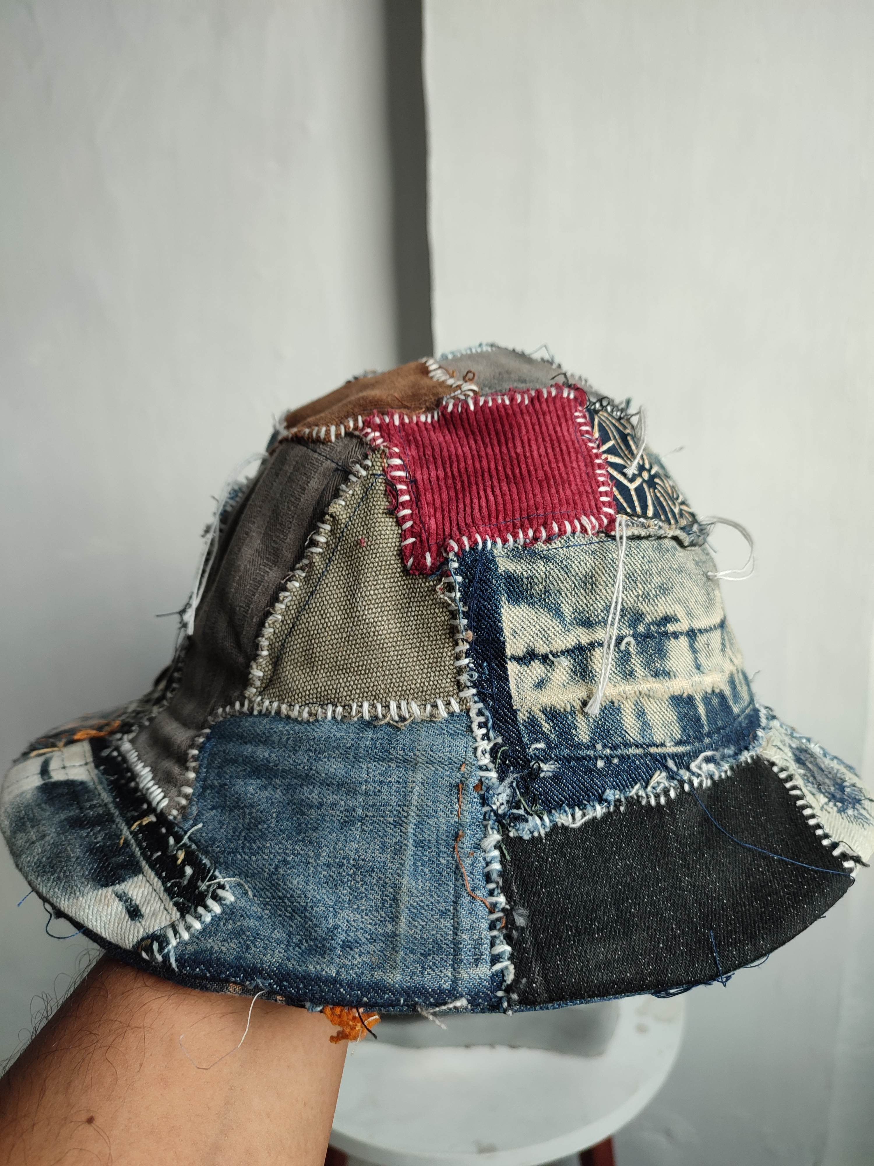 Other 🔥Custom Made Patchwork Denim Bucket Hats Size ONE SIZE - 10 Thumbnail