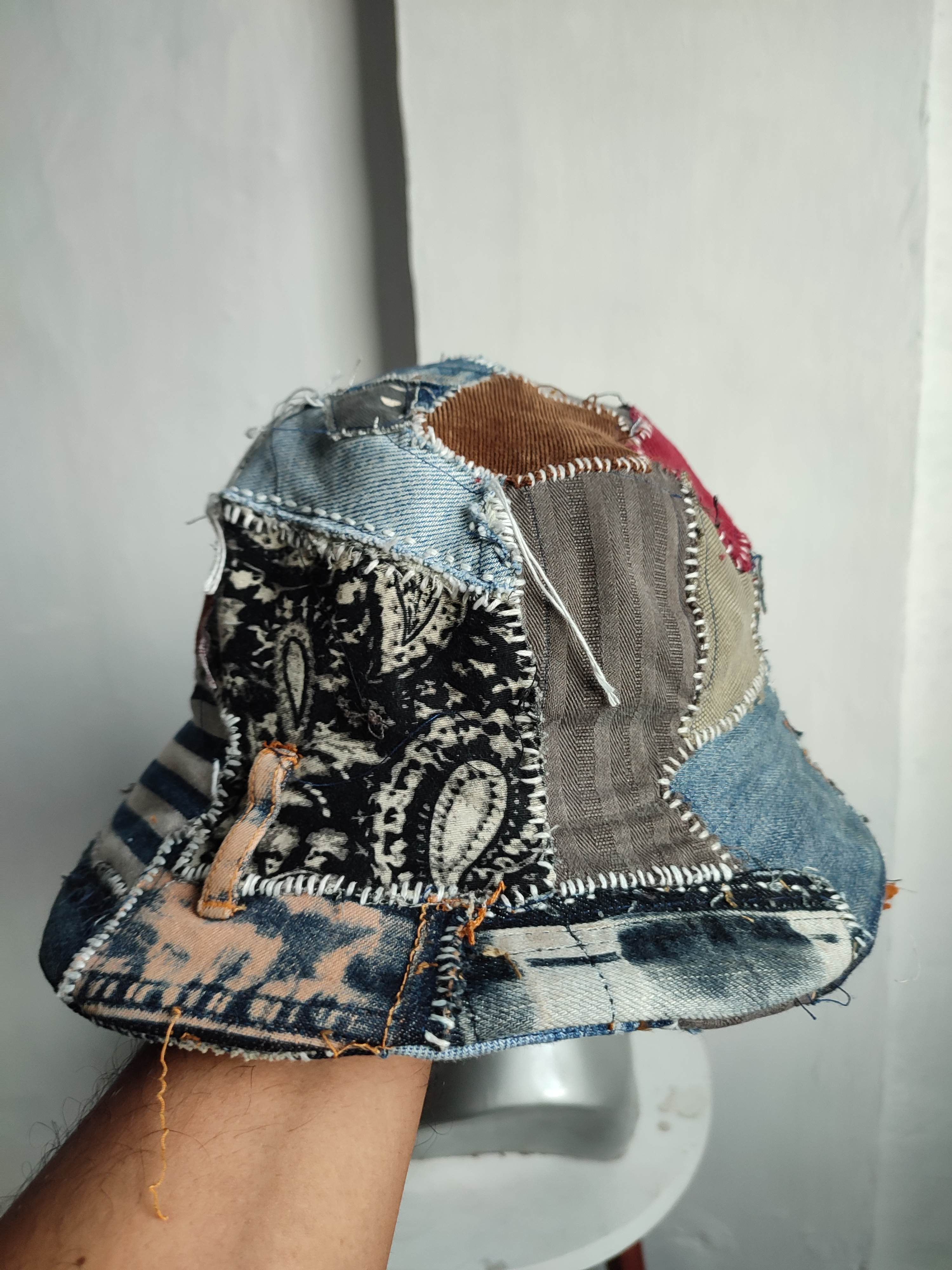 Other 🔥Custom Made Patchwork Denim Bucket Hats Size ONE SIZE - 9 Thumbnail