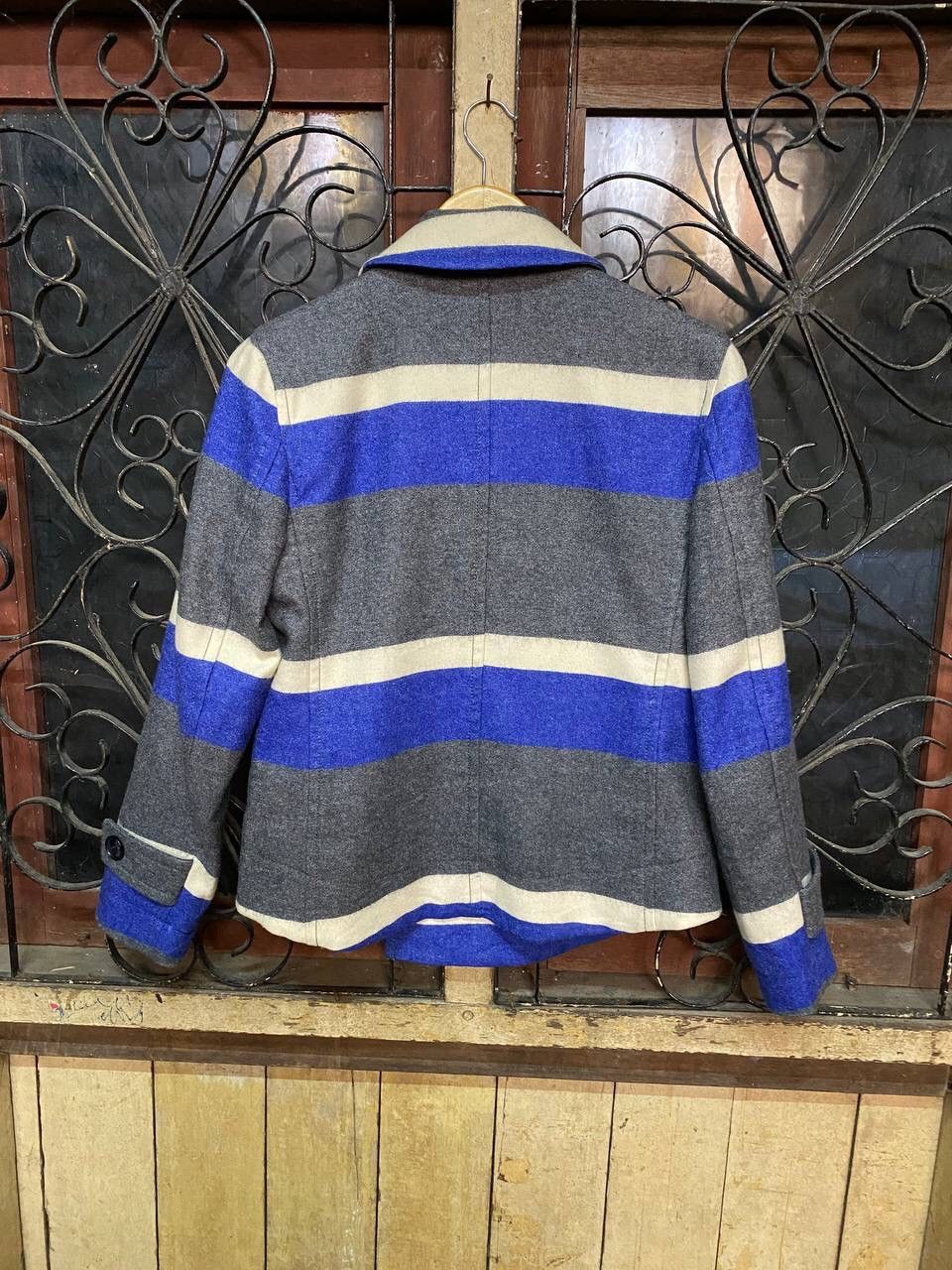 Issey Miyake Ne-net By Issey Miyake Color Block Wool Pea Coat Size US S / EU 44-46 / 1 - 5 Thumbnail