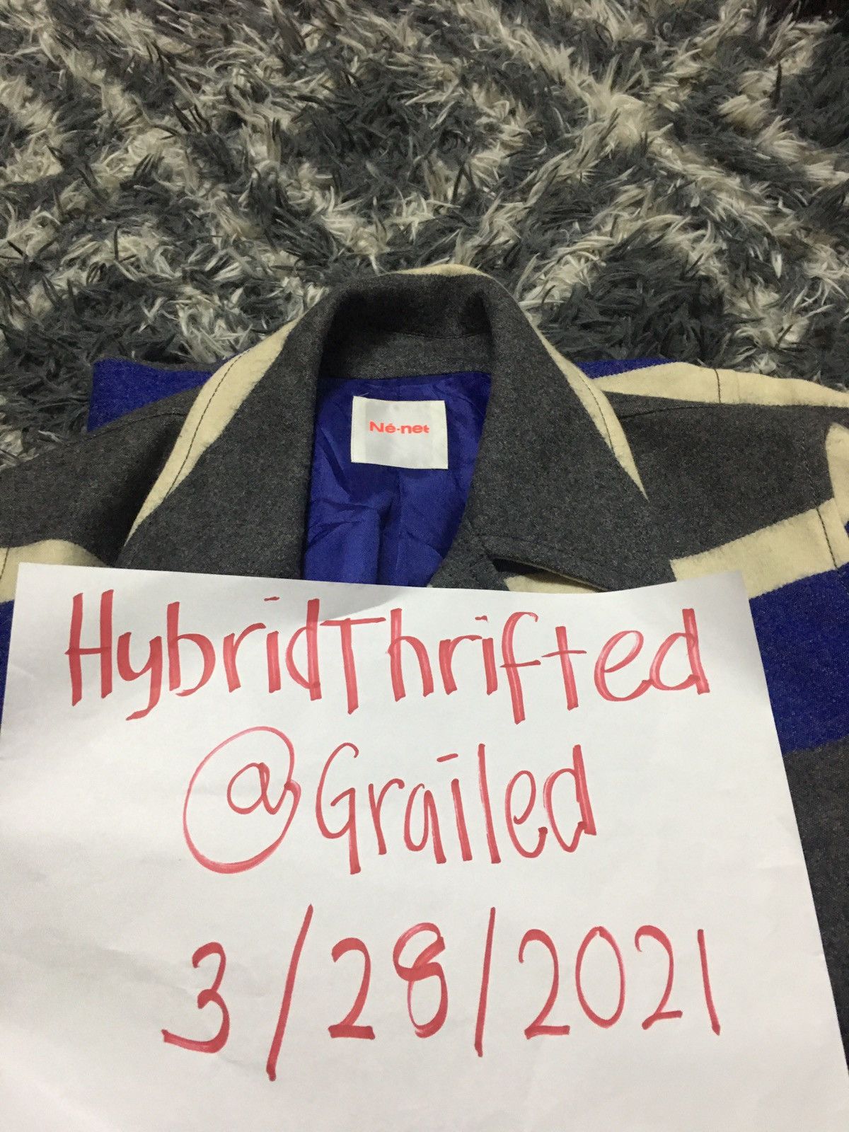 Issey Miyake Ne-net By Issey Miyake Color Block Wool Pea Coat Size US S / EU 44-46 / 1 - 10 Thumbnail