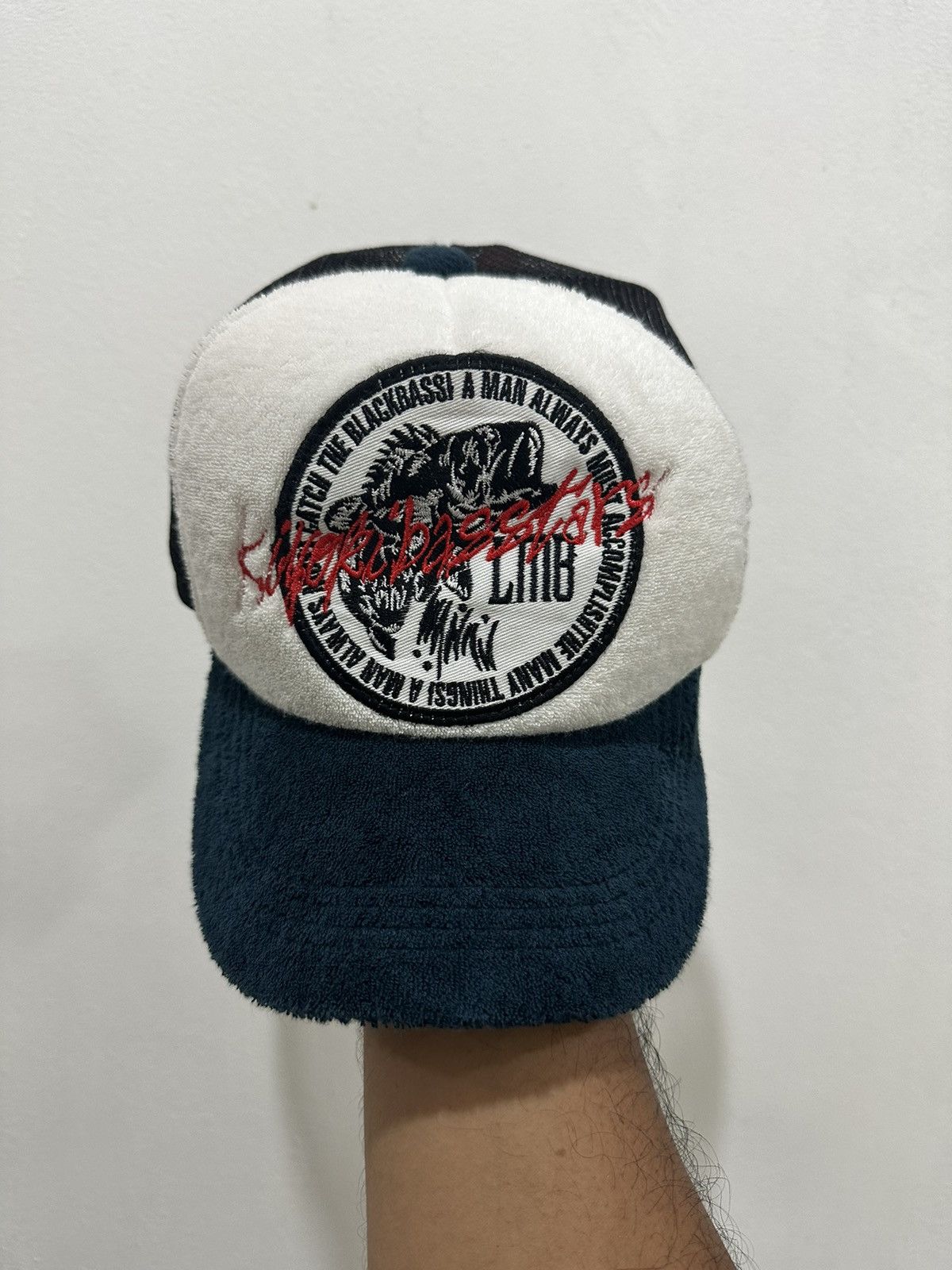 Vintage VTG Black Bassi Bass Stars Trucker Hat Size ONE SIZE - 2 Thumbnail