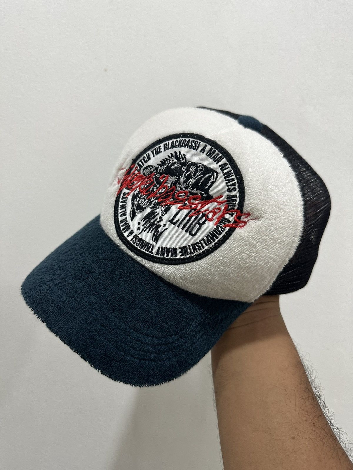 Vintage VTG Black Bassi Bass Stars Trucker Hat Size ONE SIZE - 1 Thumbnail