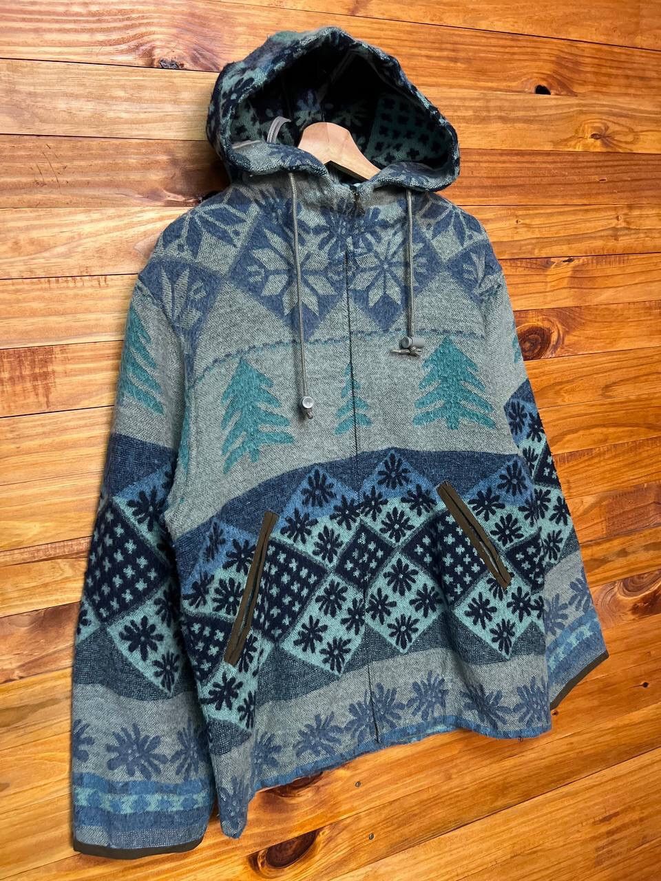 Japanese Brand CRESCENT MAX NATIVE PRINT WOOL HOODIE Size US M / EU 48-50 / 2 - 2 Thumbnail