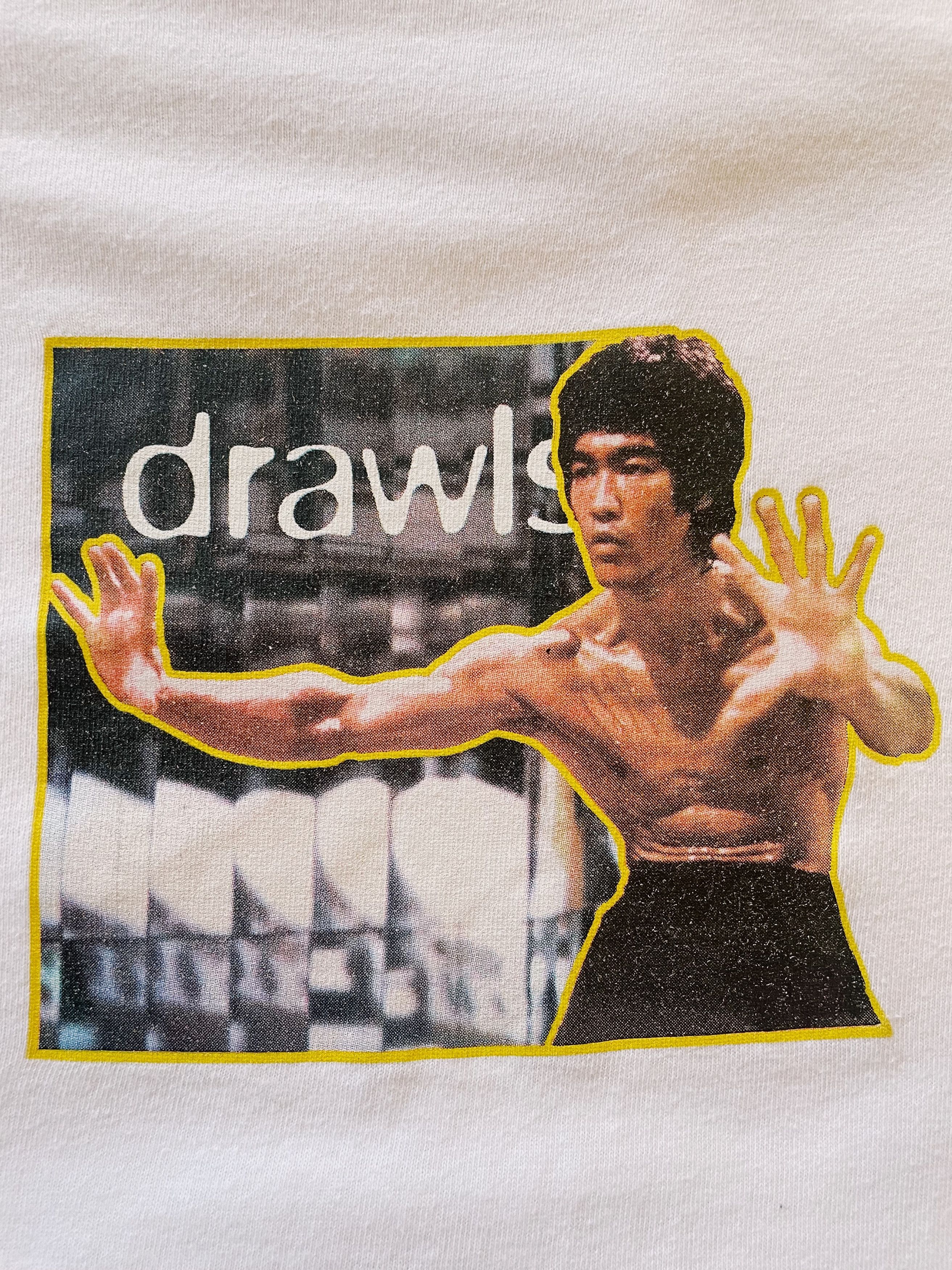 Vintage Vintage 90s Drawls Skateboard USA Bruce Lee T-shirt White Size US M / EU 48-50 / 2 - 3 Thumbnail