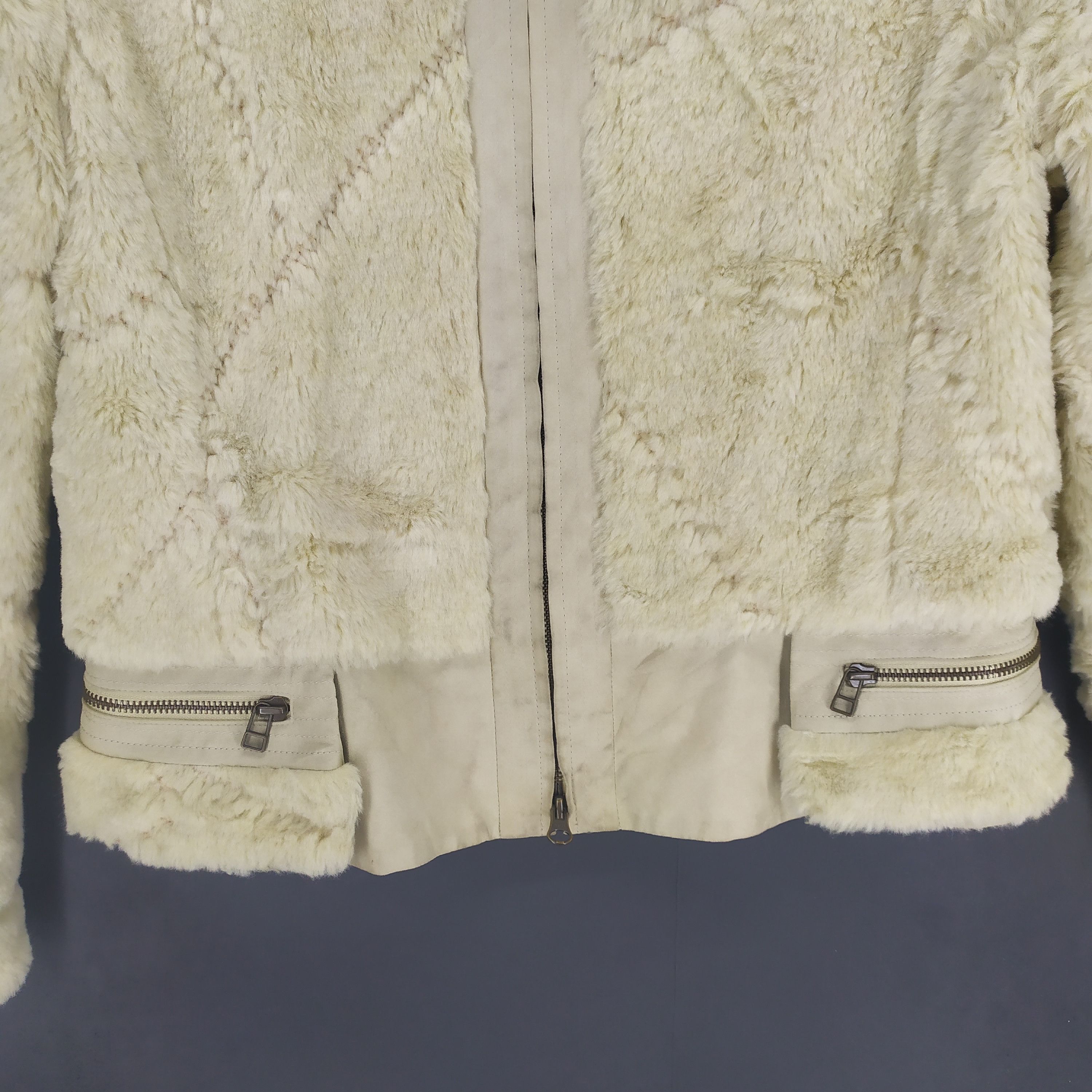 Japanese Brand Mon Gre Femme Fabric Made in Italy Fur Jacket #1404-59 Size S / US 4 / IT 40 - 4 Thumbnail