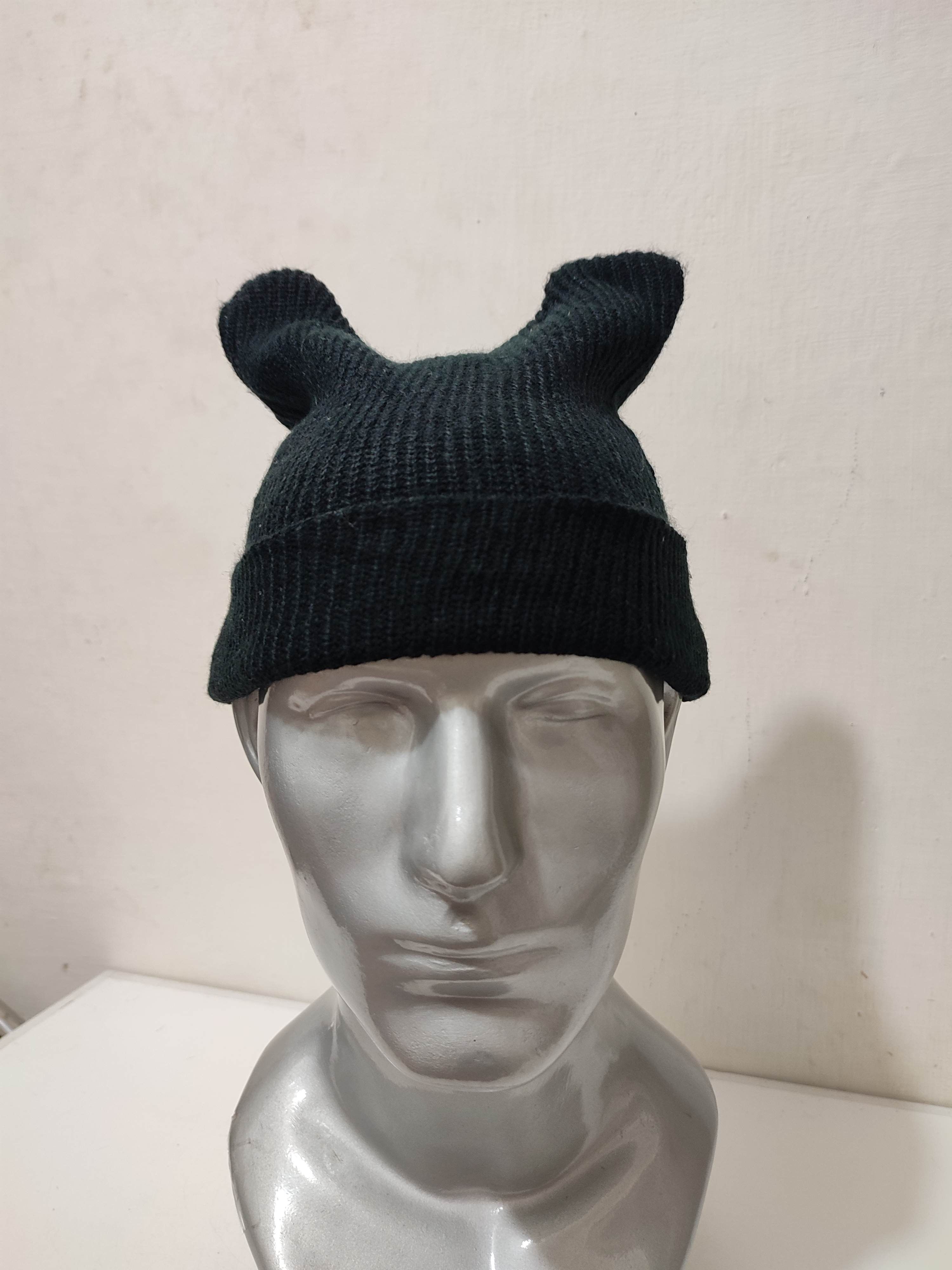 Other Black Bunny Devil Horns Beanie Hats Size ONE SIZE - 1 Thumbnail