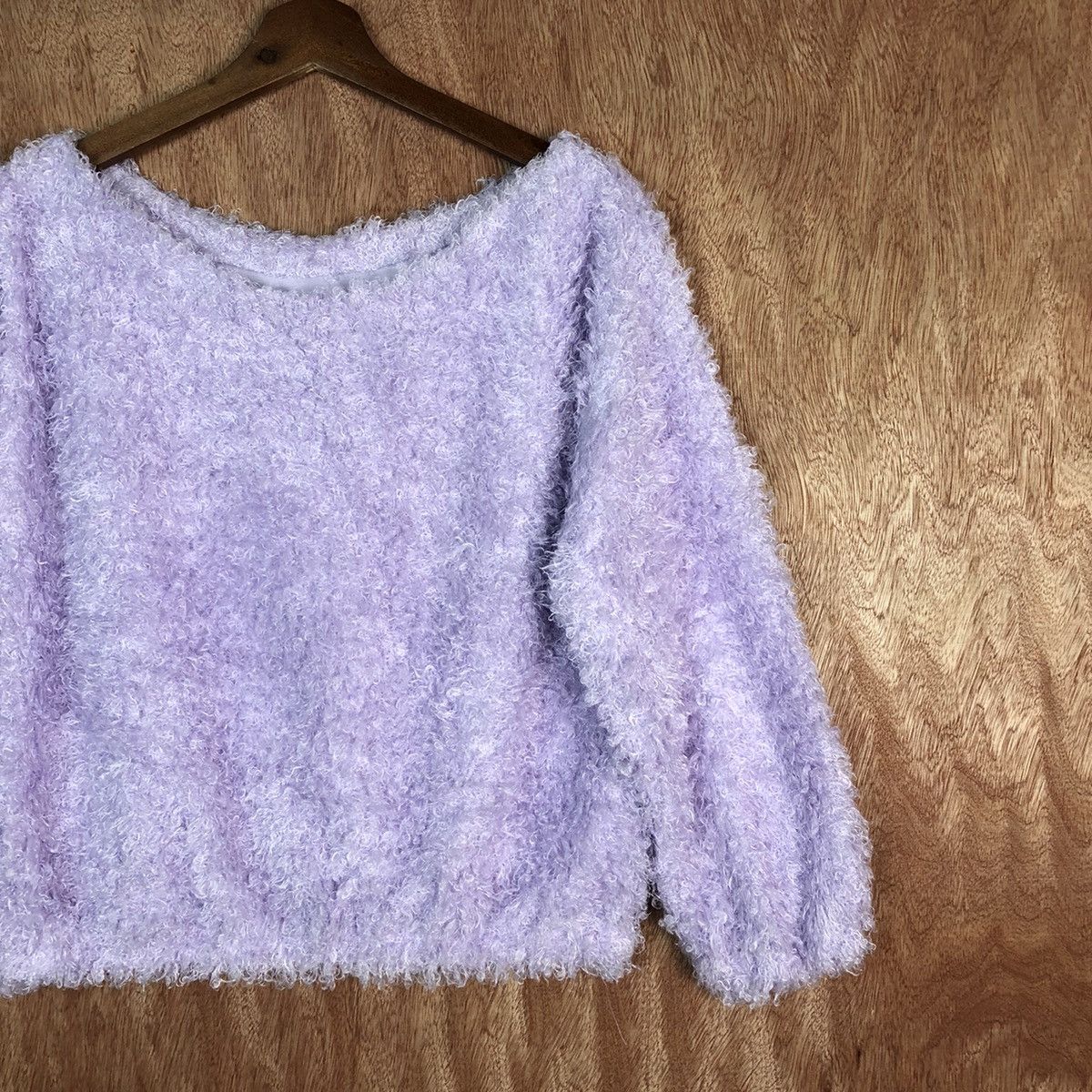Homespun Knitwear VIS Purple Shag Shaggy Fur Mohair Knitwear #6601 Size S / US 4 / IT 40 - 3 Thumbnail