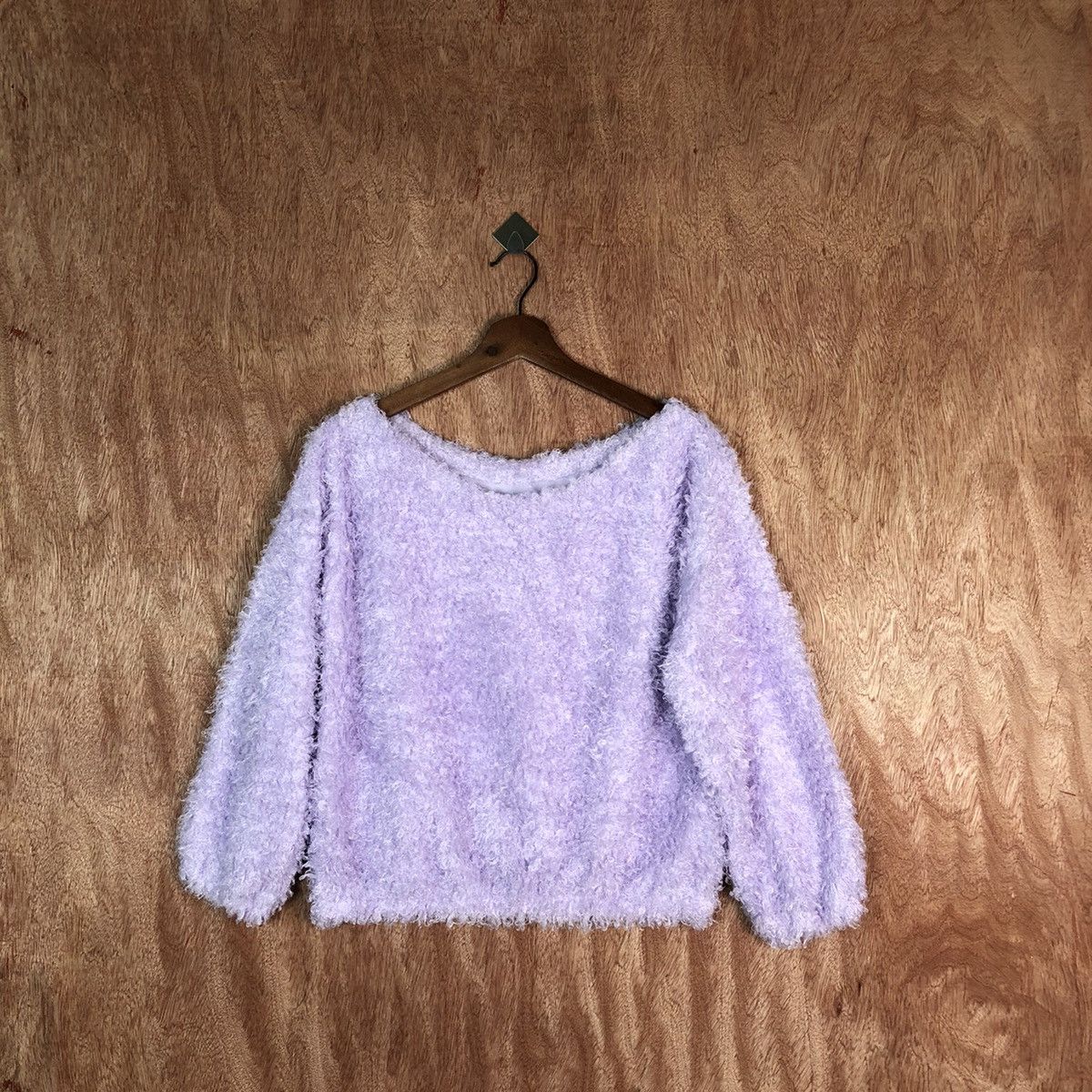 image of Homespun Knitwear x Vintage Vis Purple Shag Shaggy Fur Mohair Knitwear 6601, Women's (Size Small)