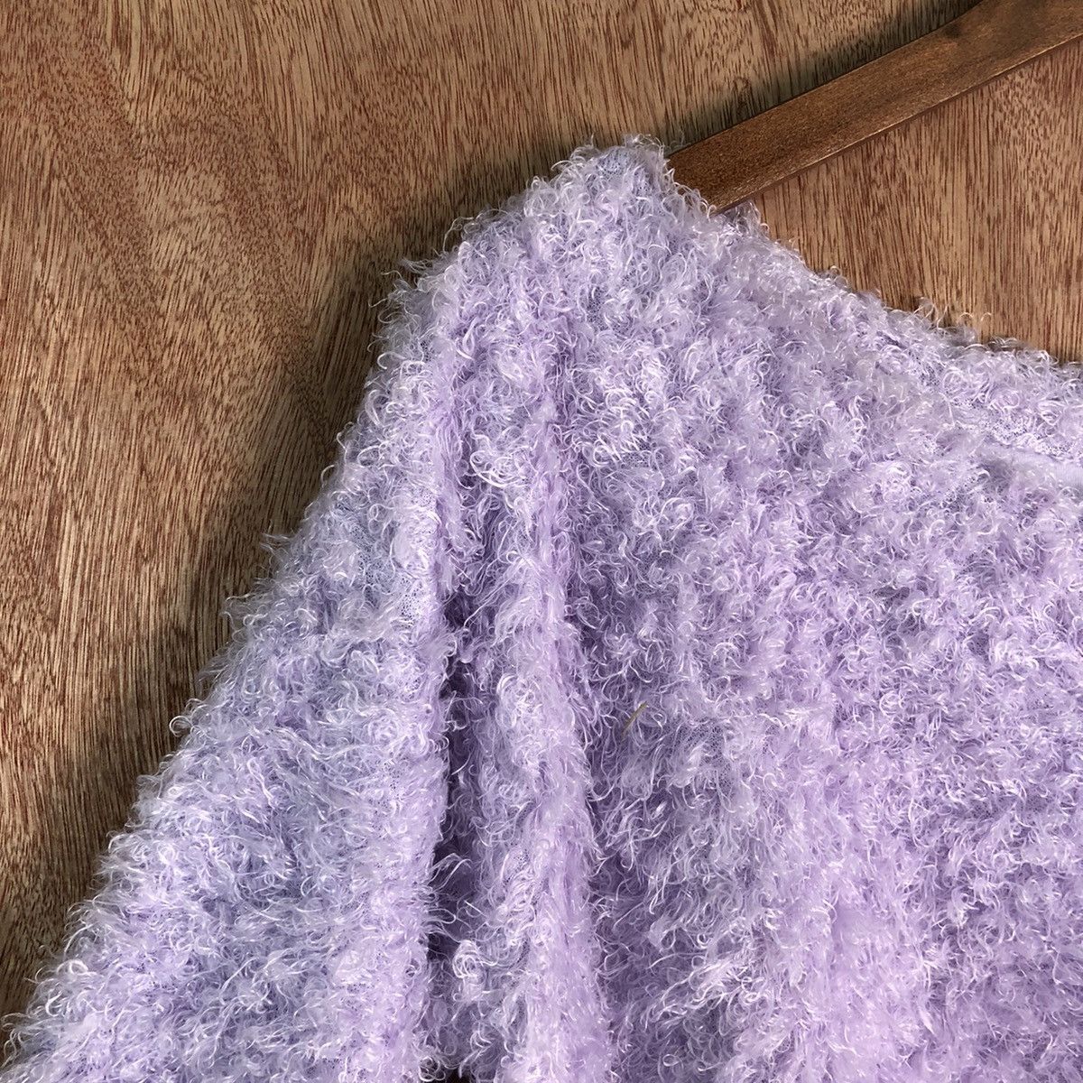 Homespun Knitwear VIS Purple Shag Shaggy Fur Mohair Knitwear #6601 Size S / US 4 / IT 40 - 4 Thumbnail