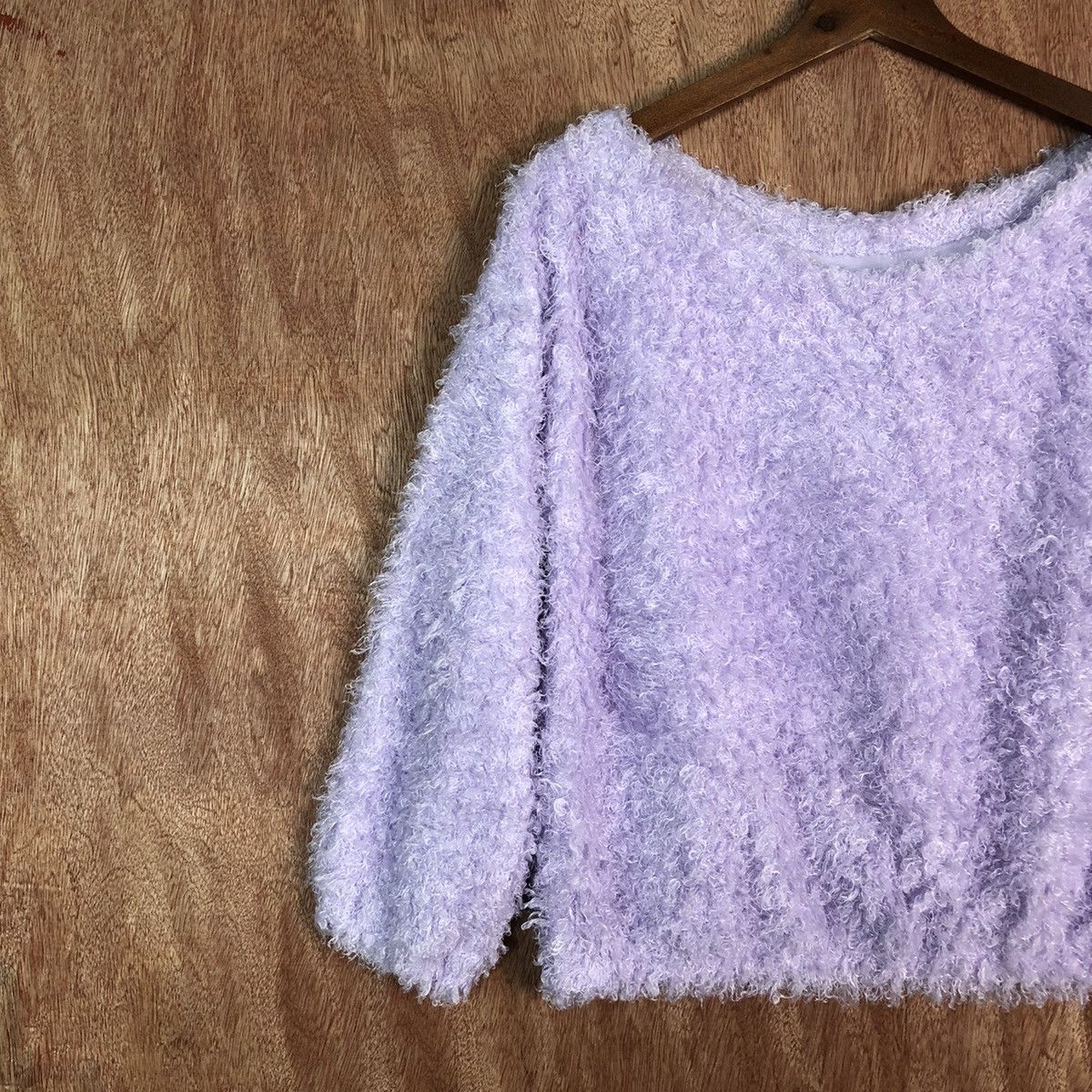 Homespun Knitwear VIS Purple Shag Shaggy Fur Mohair Knitwear #6601 Size S / US 4 / IT 40 - 2 Thumbnail