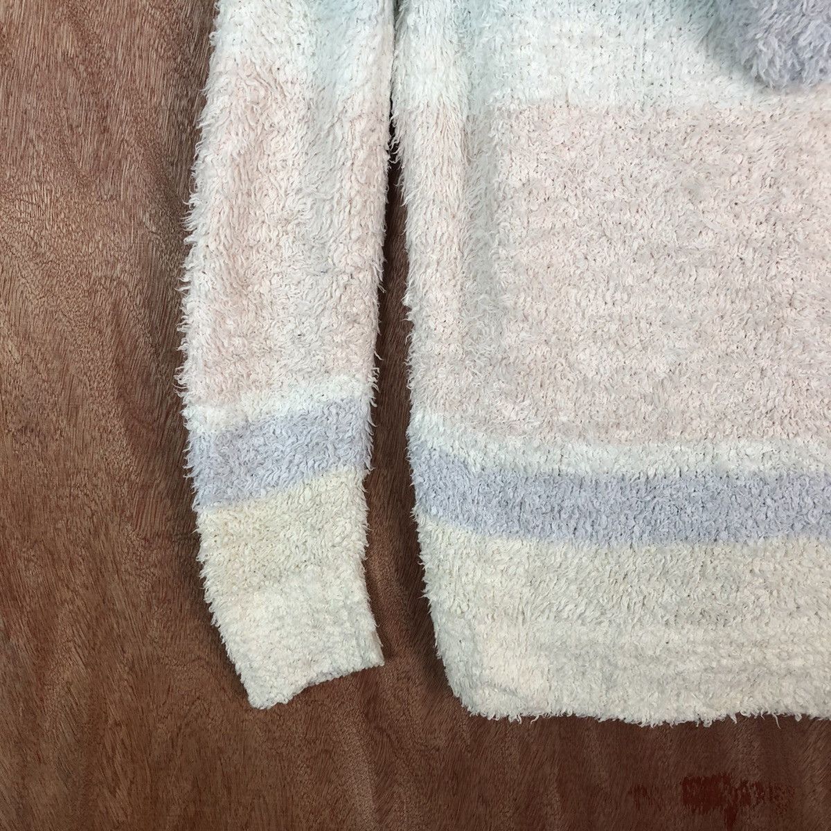 Homespun Knitwear × Japanese Brand × Solid and Striped Pique fleece Hoodies Shag Shaggy Fur Mohair Knitwear #6672 Size L / US 10 / IT 46 - 11 Thumbnail