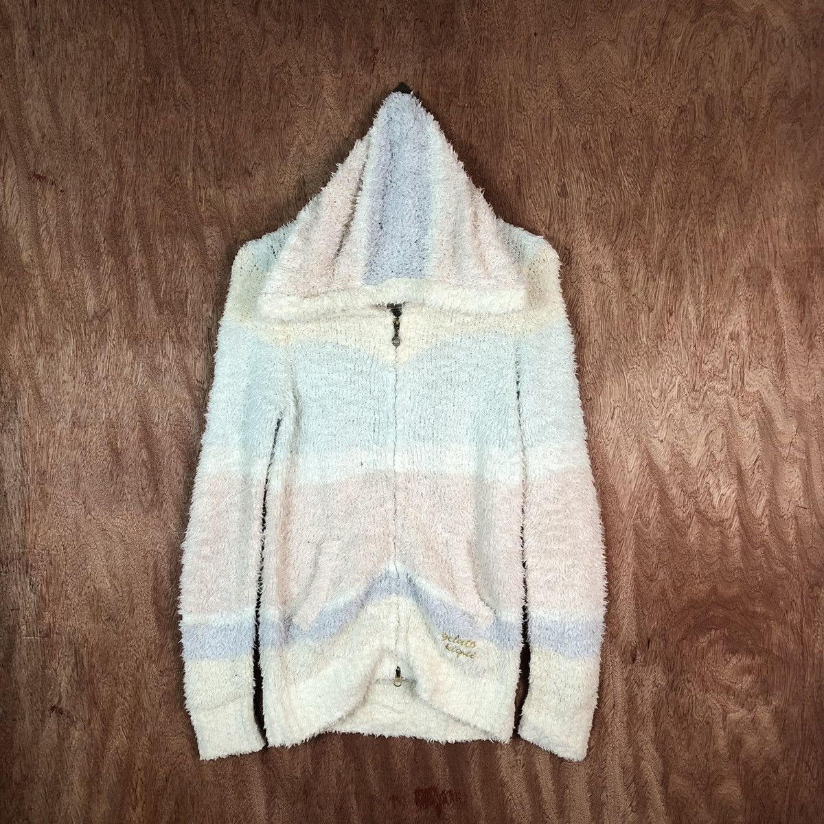 Homespun Knitwear × Japanese Brand × Solid and Striped Pique fleece Hoodies Shag Shaggy Fur Mohair Knitwear #6672 Size L / US 10 / IT 46 - 1 Thumbnail