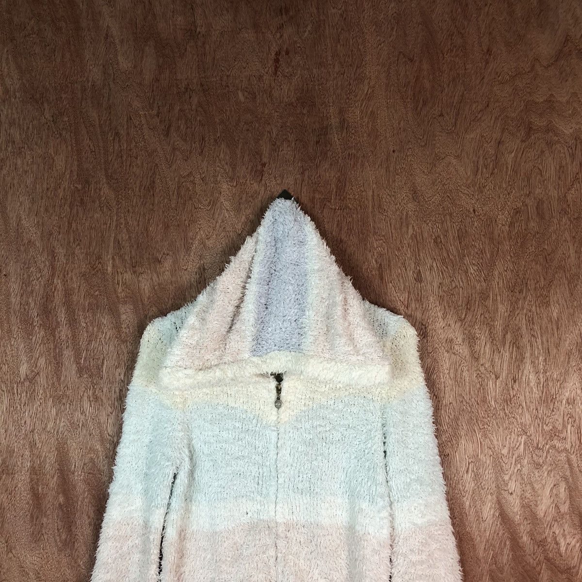 Homespun Knitwear × Japanese Brand × Solid and Striped Pique fleece Hoodies Shag Shaggy Fur Mohair Knitwear #6672 Size L / US 10 / IT 46 - 2 Thumbnail