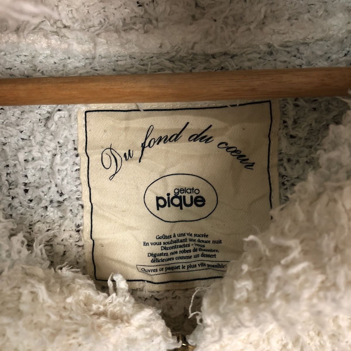 Homespun Knitwear × Japanese Brand × Solid and Striped Pique fleece Hoodies Shag Shaggy Fur Mohair Knitwear #6672 Size L / US 10 / IT 46 - 8 Thumbnail