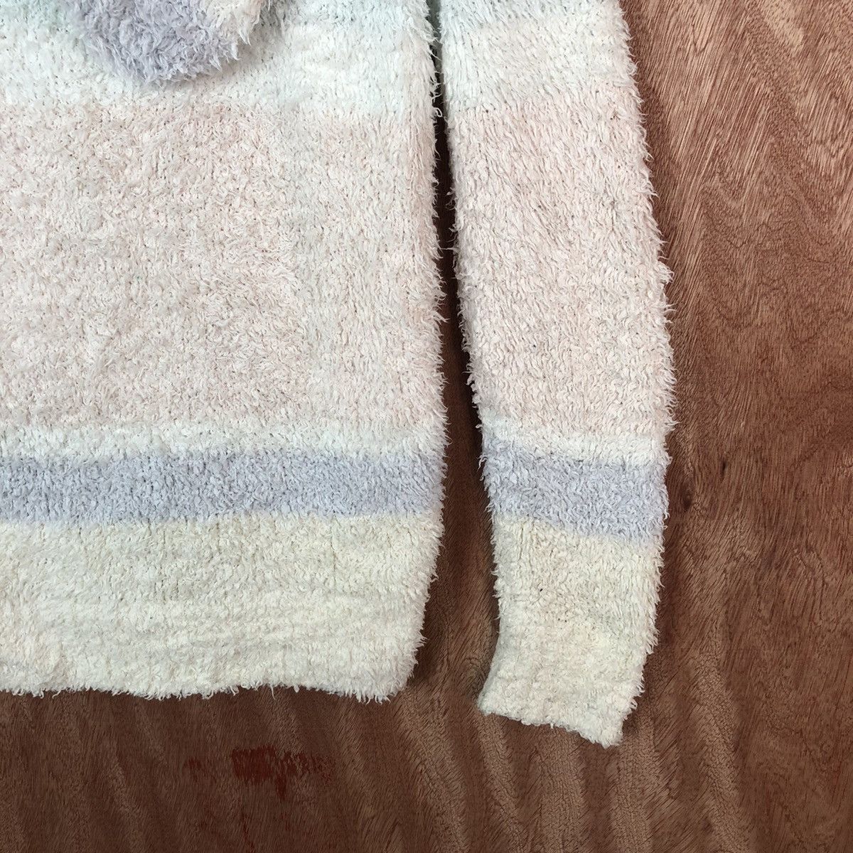 Homespun Knitwear × Japanese Brand × Solid and Striped Pique fleece Hoodies Shag Shaggy Fur Mohair Knitwear #6672 Size L / US 10 / IT 46 - 12 Thumbnail
