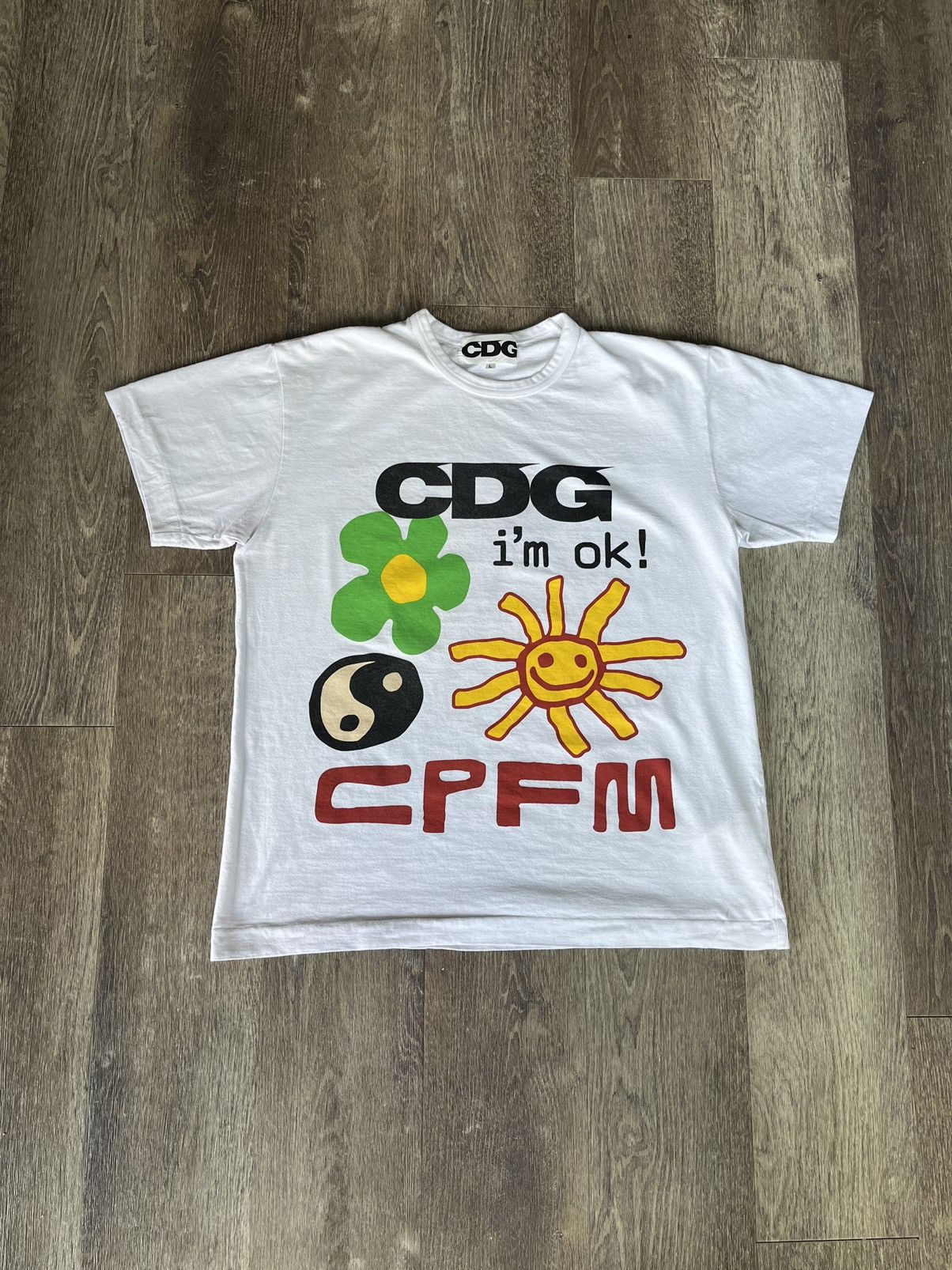関税込☆CDG★CDG x Cactus Plant Flea Market I'm Okay T-Shirt Cactus Plant Flea Market x CDG I'm Okay tee - CPFM Store