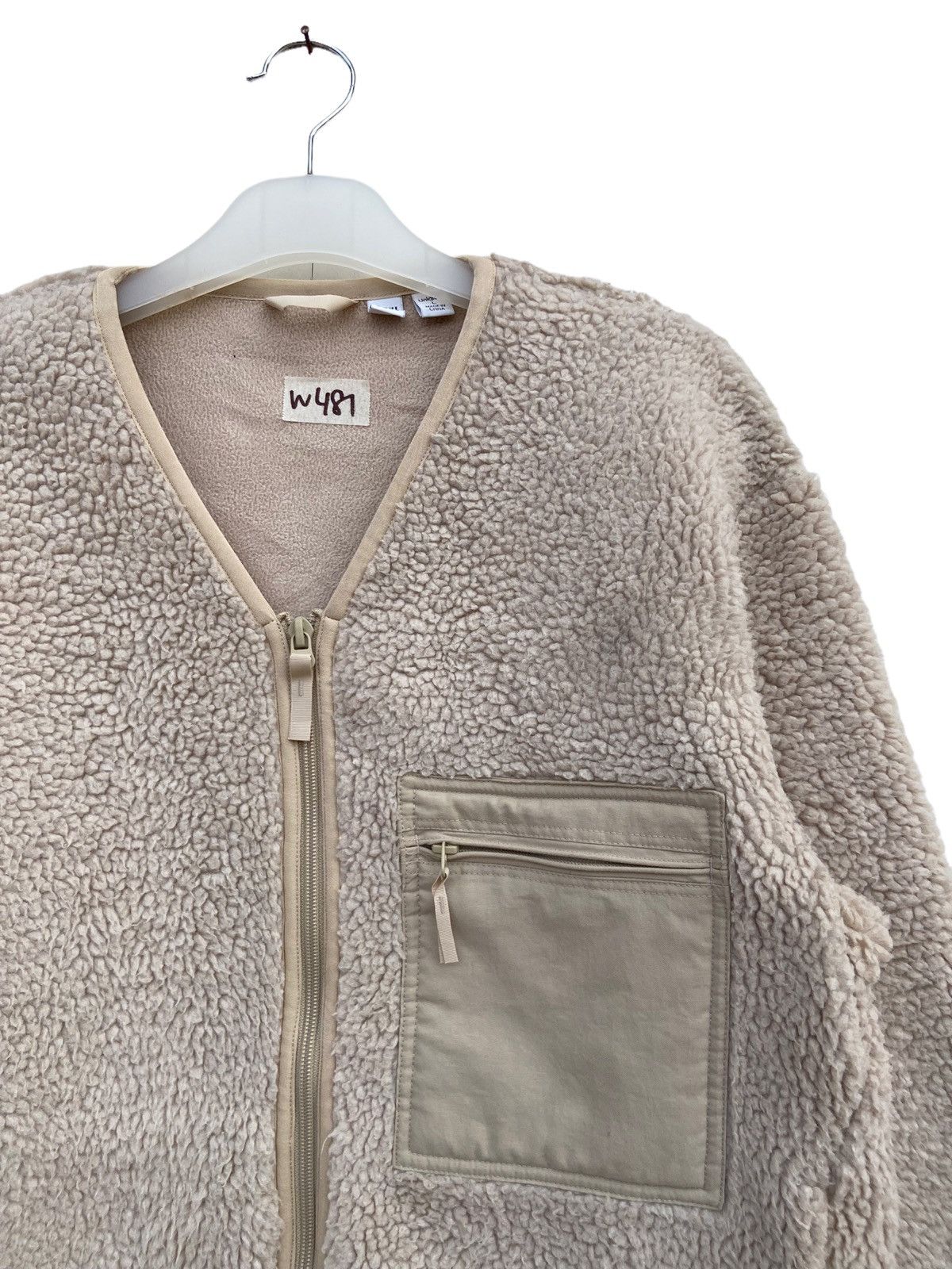 Lemaire × Uniqlo Gorpcore Uniqlo Lemaire Collarless Deep Pile Fleece Jacket Size US L / EU 52-54 / 3 - 3 Thumbnail