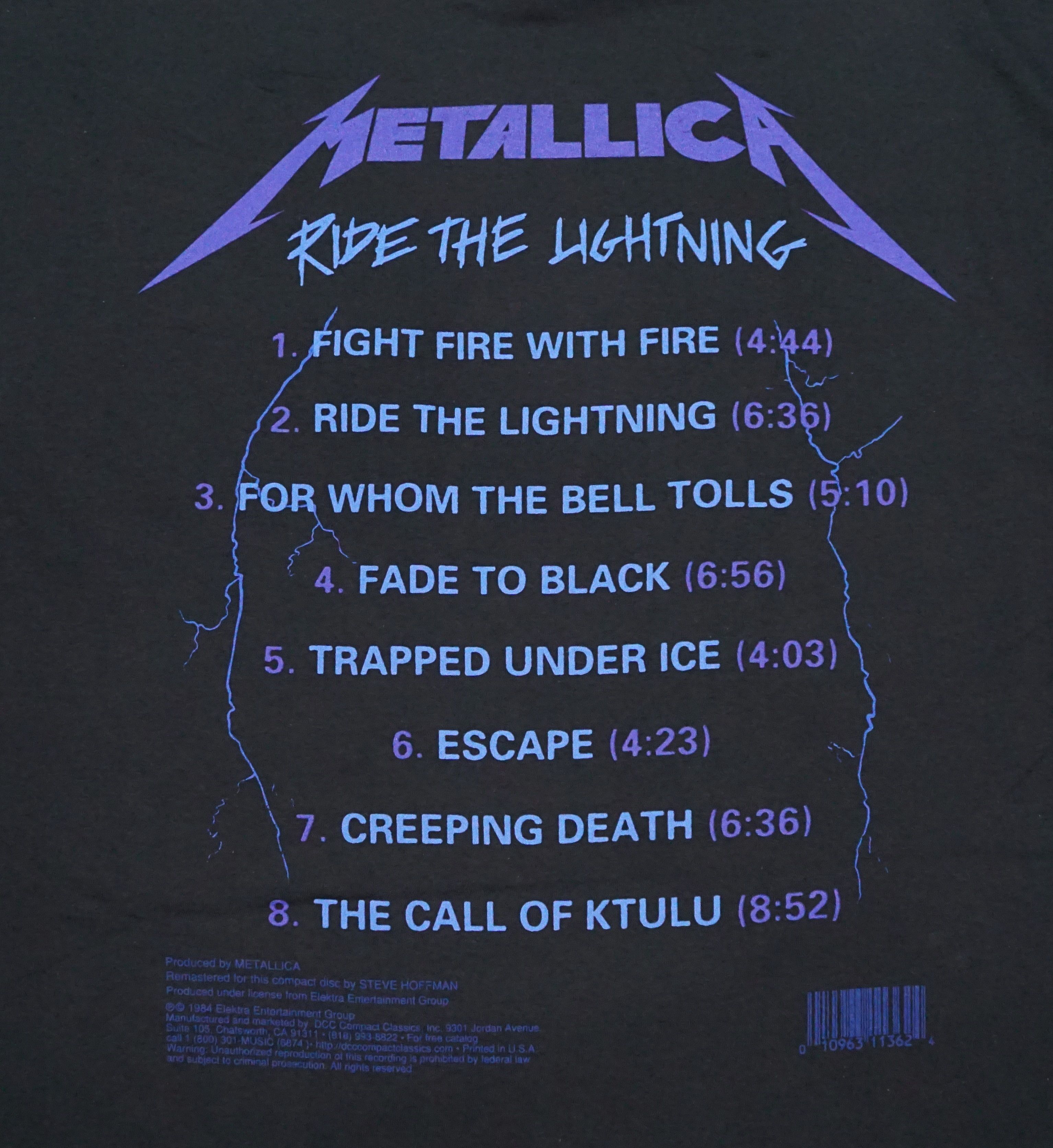 Band Tees × Metallica × Vintage 2017 Metallica "Ride the Lightning" T-Shirt Size US XL / EU 56 / 4 - 7 Thumbnail