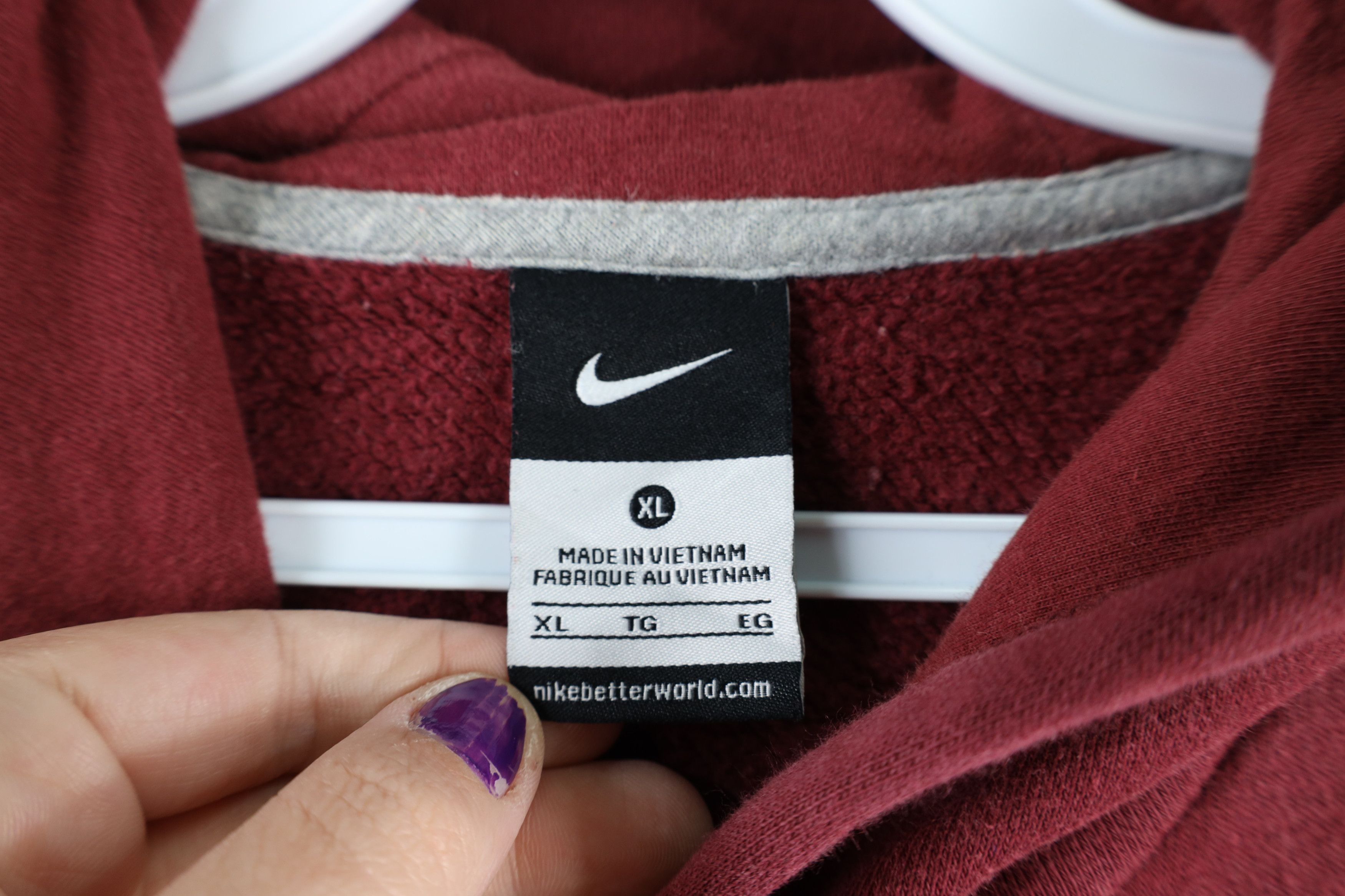 Nike Vintage Nike Scott Center Swoosh Hoodie Sweatshirt Maroon Size US XL / EU 56 / 4 - 8 Thumbnail