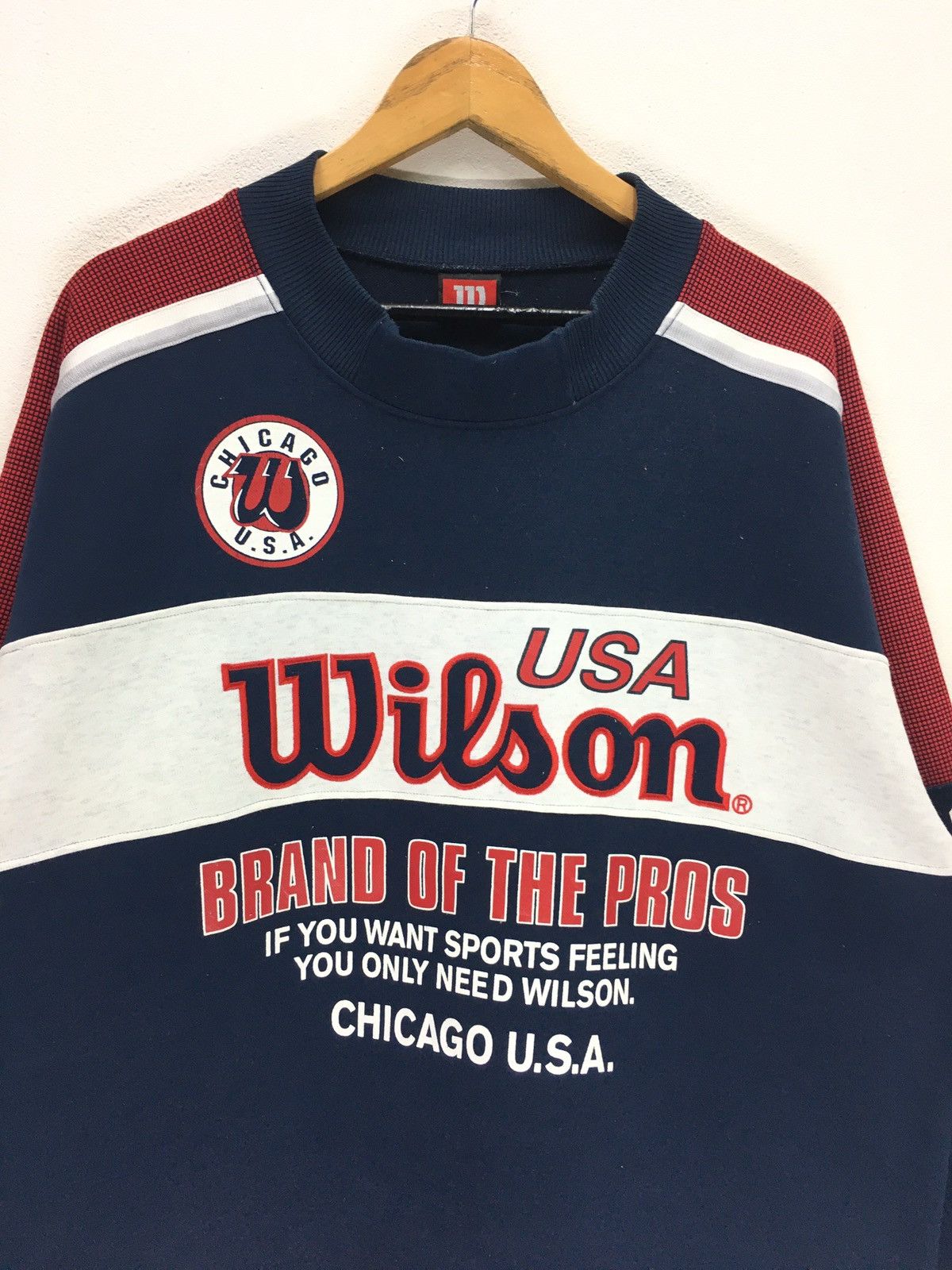 Vintage × Wilson Vintage Wilson Big Logo Multicolour Sweatshirt Size US L / EU 52-54 / 3 - 3 Thumbnail