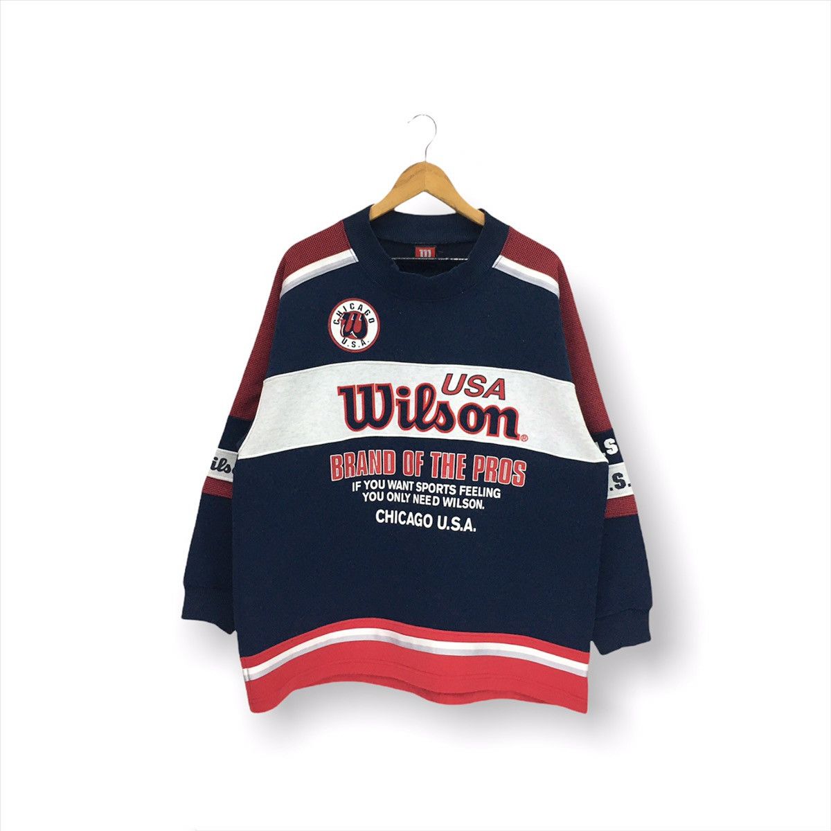Vintage × Wilson Vintage Wilson Big Logo Multicolour Sweatshirt Size US L / EU 52-54 / 3 - 1 Thumbnail