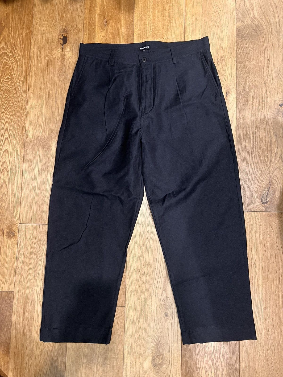 Evan Kinori Single pleat wool linen twill pants 34 Size US 34 / EU 50 - 3 Thumbnail