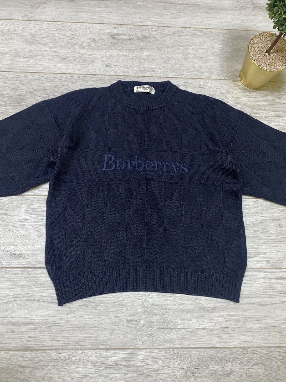 Burberry Burberry vintage big logo wool sweater Size US M / EU 48-50 / 2 - 9 Thumbnail