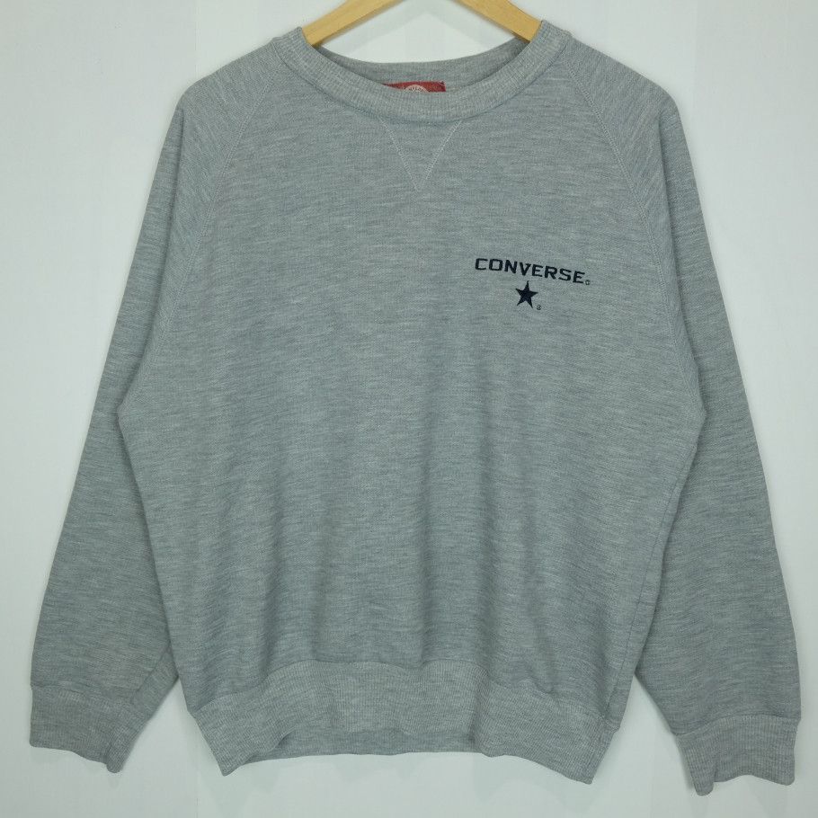 Converse CONVERSE Small Logo Grey Plain Sweatshirts Jumper Pullover Size US M / EU 48-50 / 2 - 2 Thumbnail