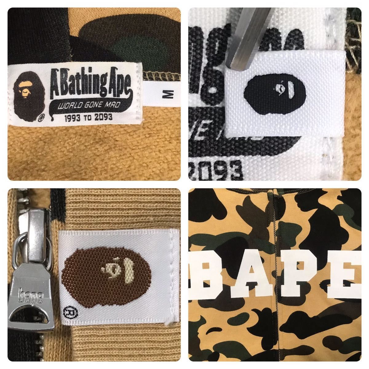 Bape BAPE LOGO 1st camo yellow full zip hoodie a bathing ape Size US M / EU 48-50 / 2 - 6 Thumbnail
