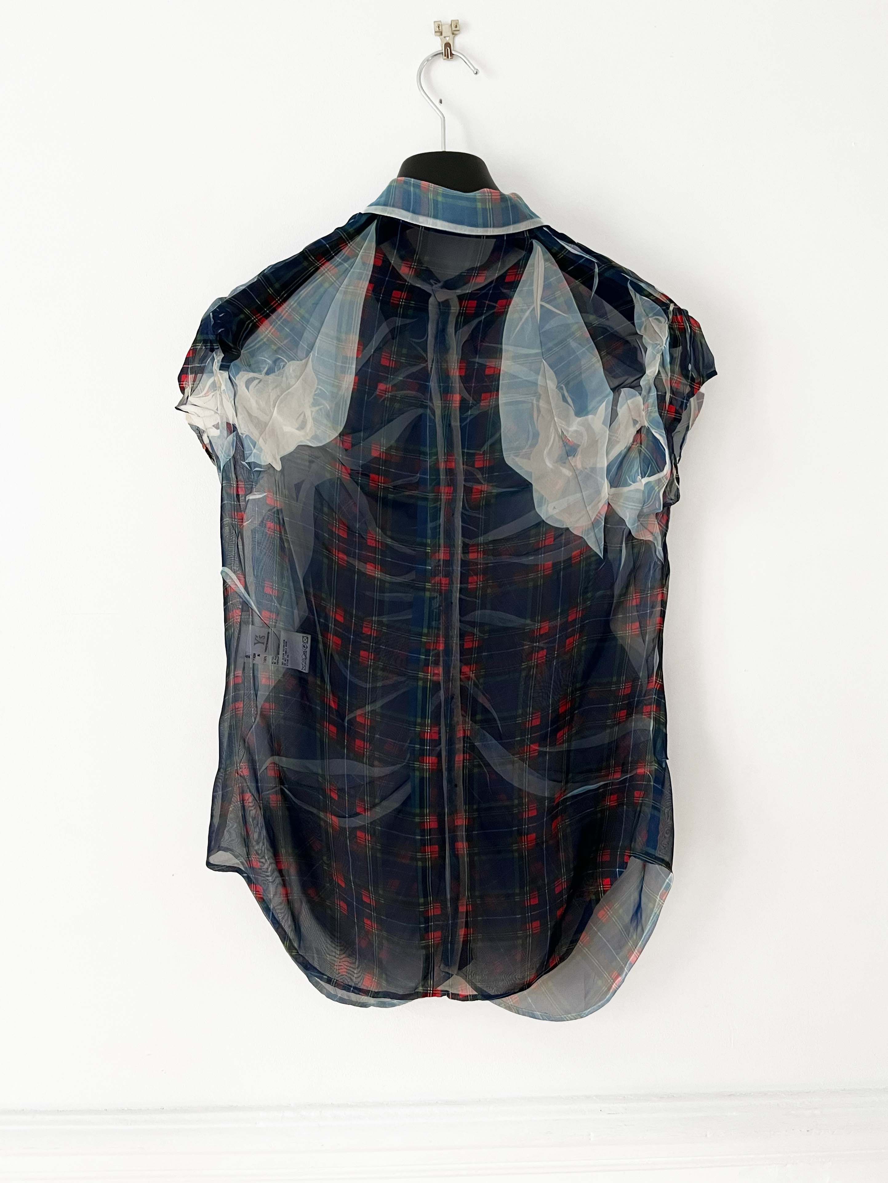 Yohji Yamamoto Yohji Yamamoto Y's womens sleeveless checkered blouse Size S / US 4 / IT 40 - 2 Thumbnail