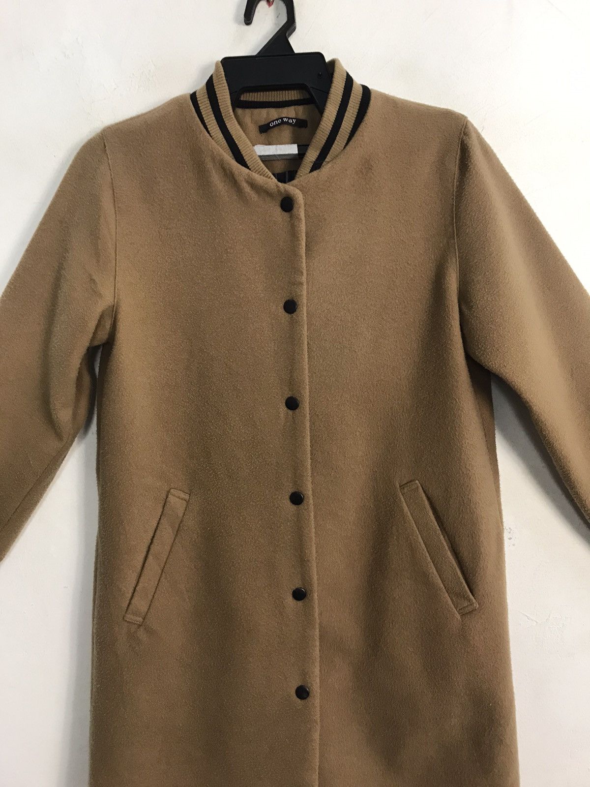 Japanese Brand Vtg One Way Long Varsity Jacket Snap Button Design Size US S / EU 44-46 / 1 - 3 Thumbnail