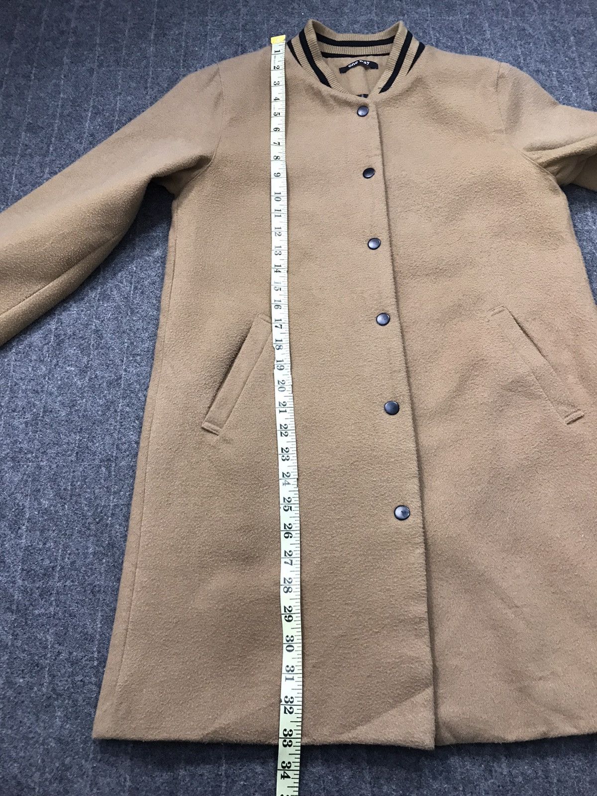 Japanese Brand Vtg One Way Long Varsity Jacket Snap Button Design Size US S / EU 44-46 / 1 - 13 Thumbnail
