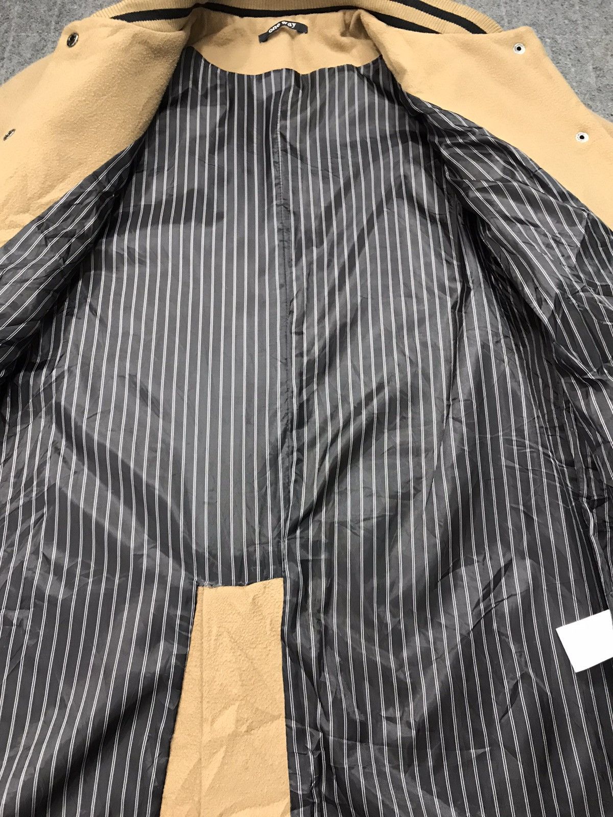 Japanese Brand Vtg One Way Long Varsity Jacket Snap Button Design Size US S / EU 44-46 / 1 - 8 Thumbnail