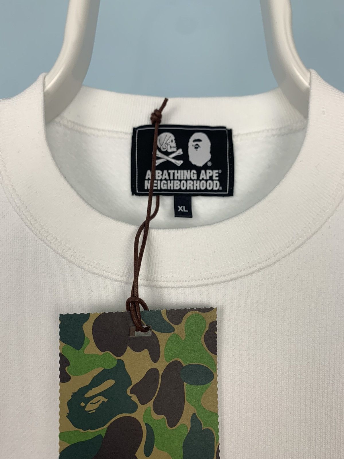 Bape × Neighborhood Bape Neighborhood Ape Skull Crewneck White XL Size US XL / EU 56 / 4 - 6 Thumbnail