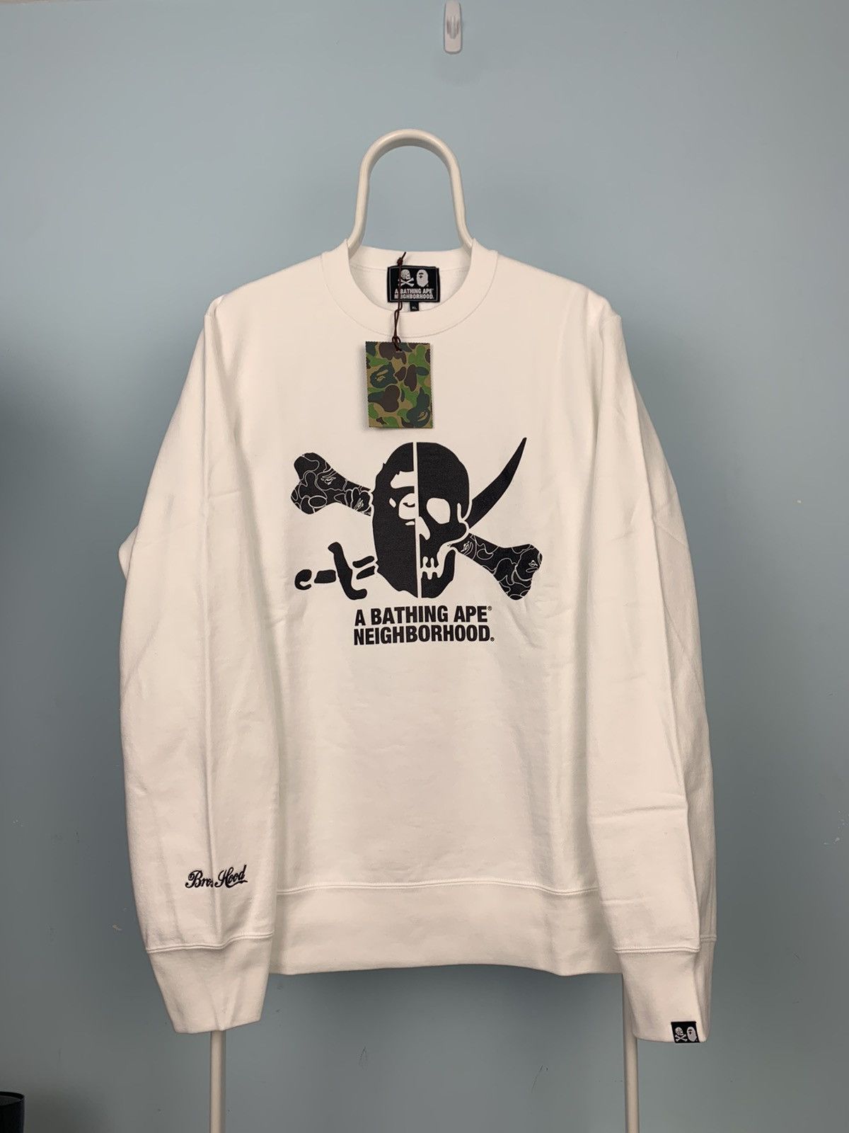 Bape Bape Neighborhood Ape Skull Crewneck White XL | Grailed