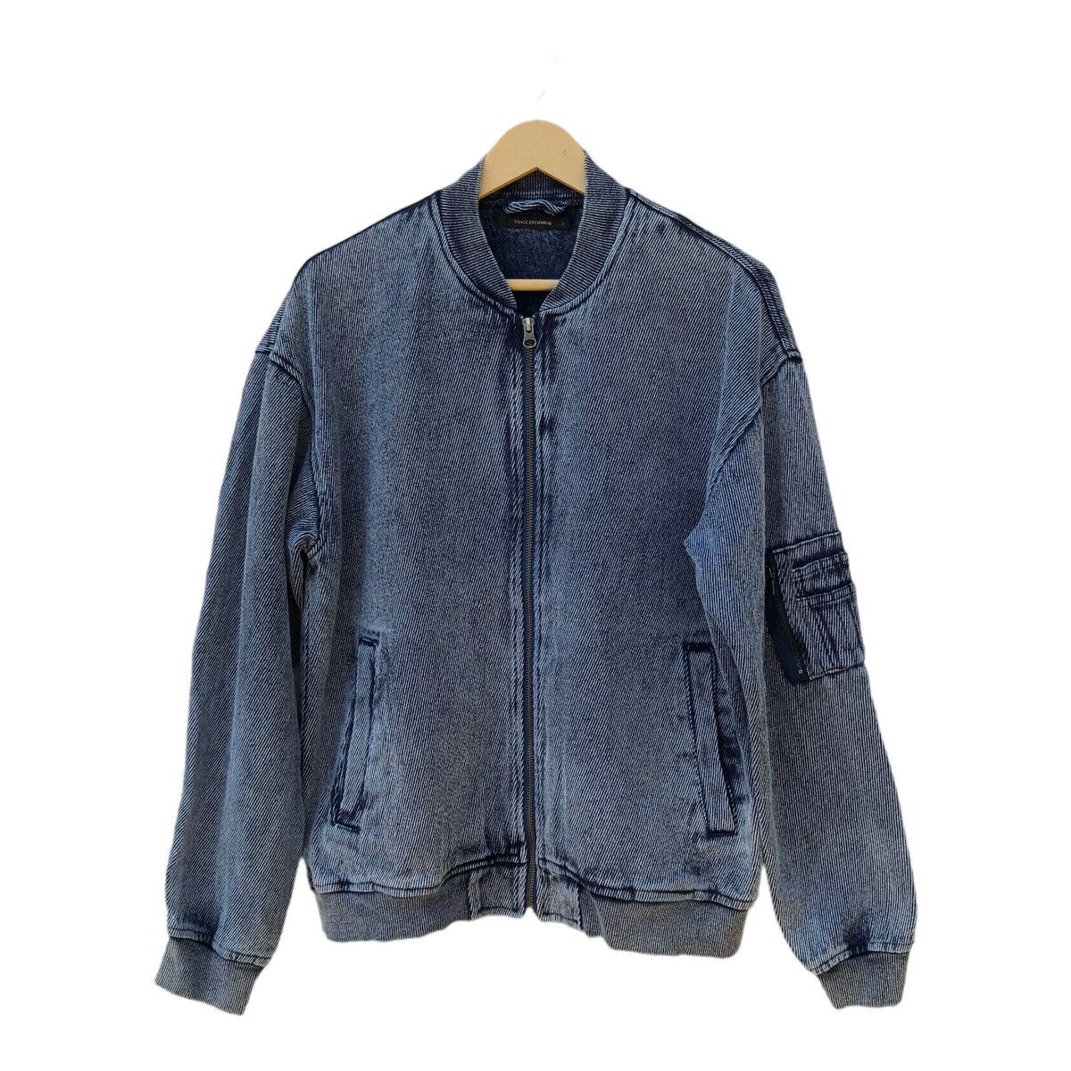 Vince Vence Exchange Varsity Jacket Blue Denim Size US M / EU 48-50 / 2 - 1 Thumbnail