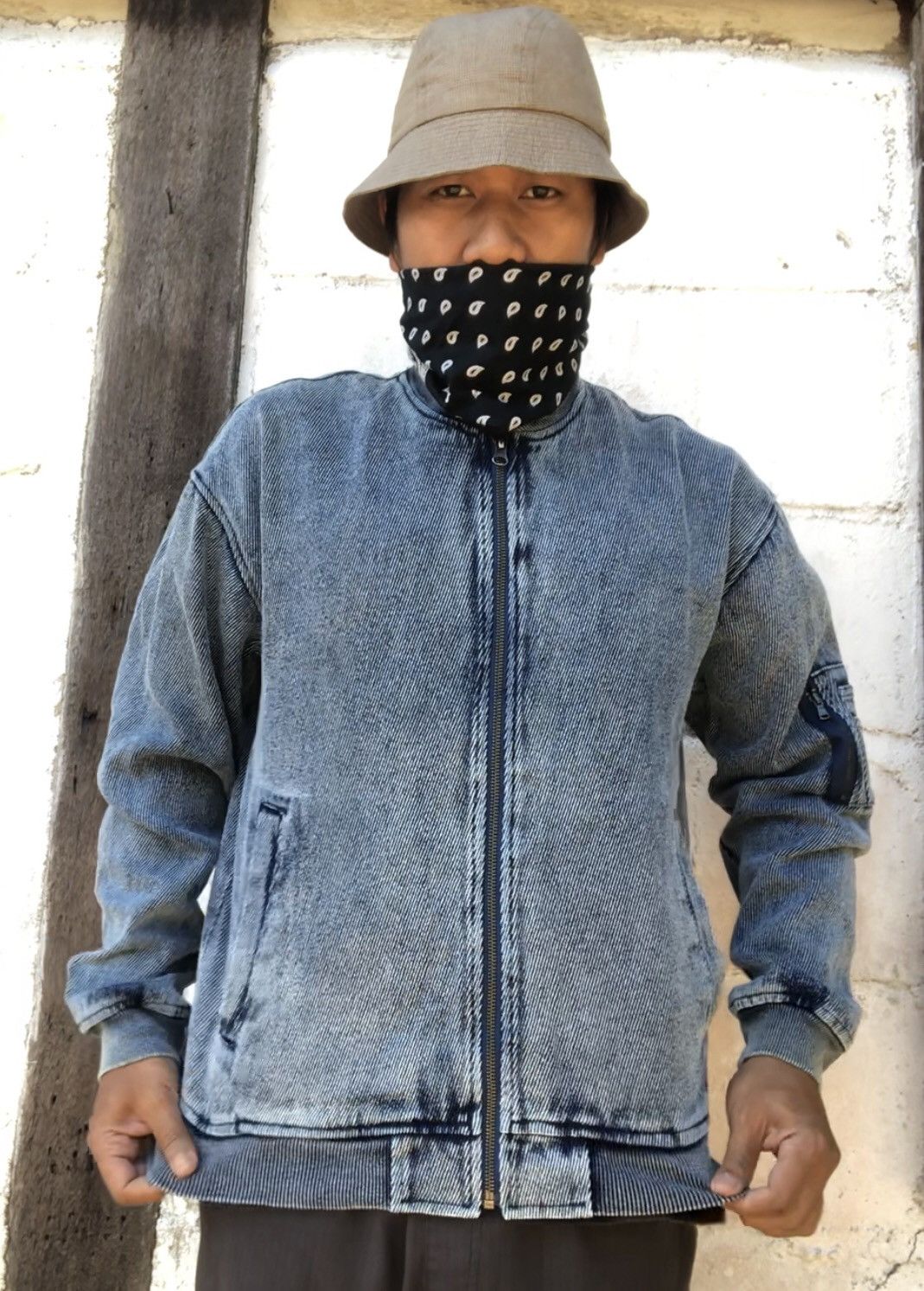 Vince Vence Exchange Varsity Jacket Blue Denim Size US M / EU 48-50 / 2 - 3 Thumbnail