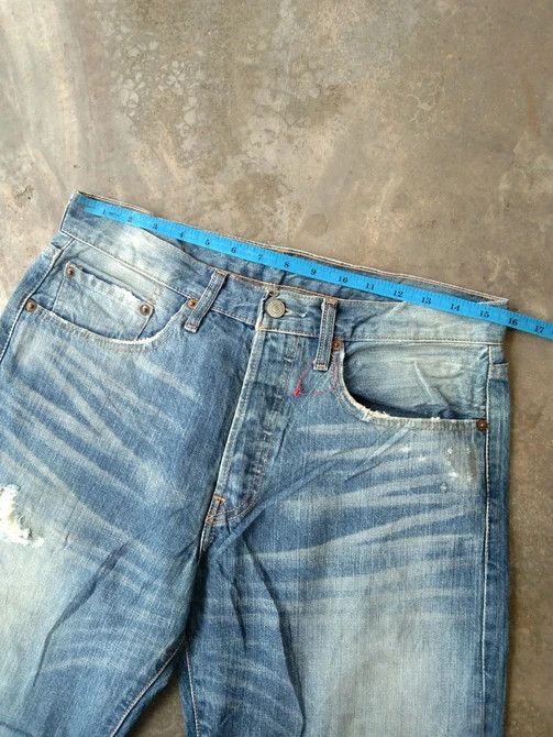 Levi's Vintage Levi's 501 Straight Leg Distressed Jeans 31x30 Size US 31 - 8 Thumbnail