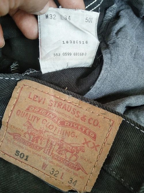 Levi's 90s Vintage Levi's 501 Black Made In USA Jeans 32x30 Size US 32 / EU 48 - 11 Thumbnail