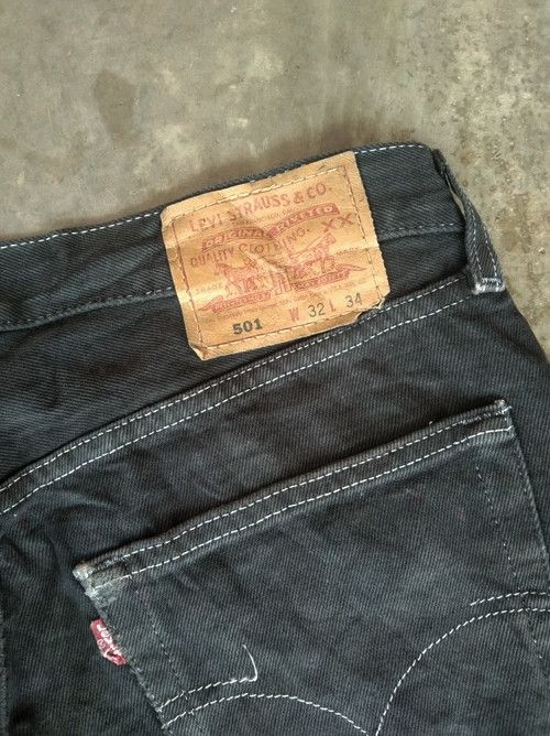 Levi's 90s Vintage Levi's 501 Black Made In USA Jeans 32x30 Size US 32 / EU 48 - 5 Thumbnail