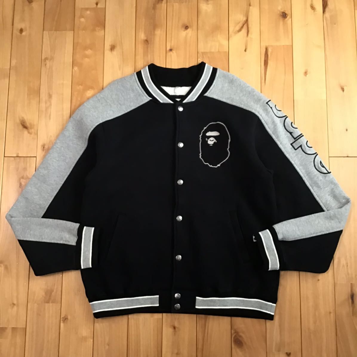 Bape BAPE HEAD LOGO sweat varsity jacket a bathing ape Size US M / EU 48-50 / 2 - 2 Thumbnail