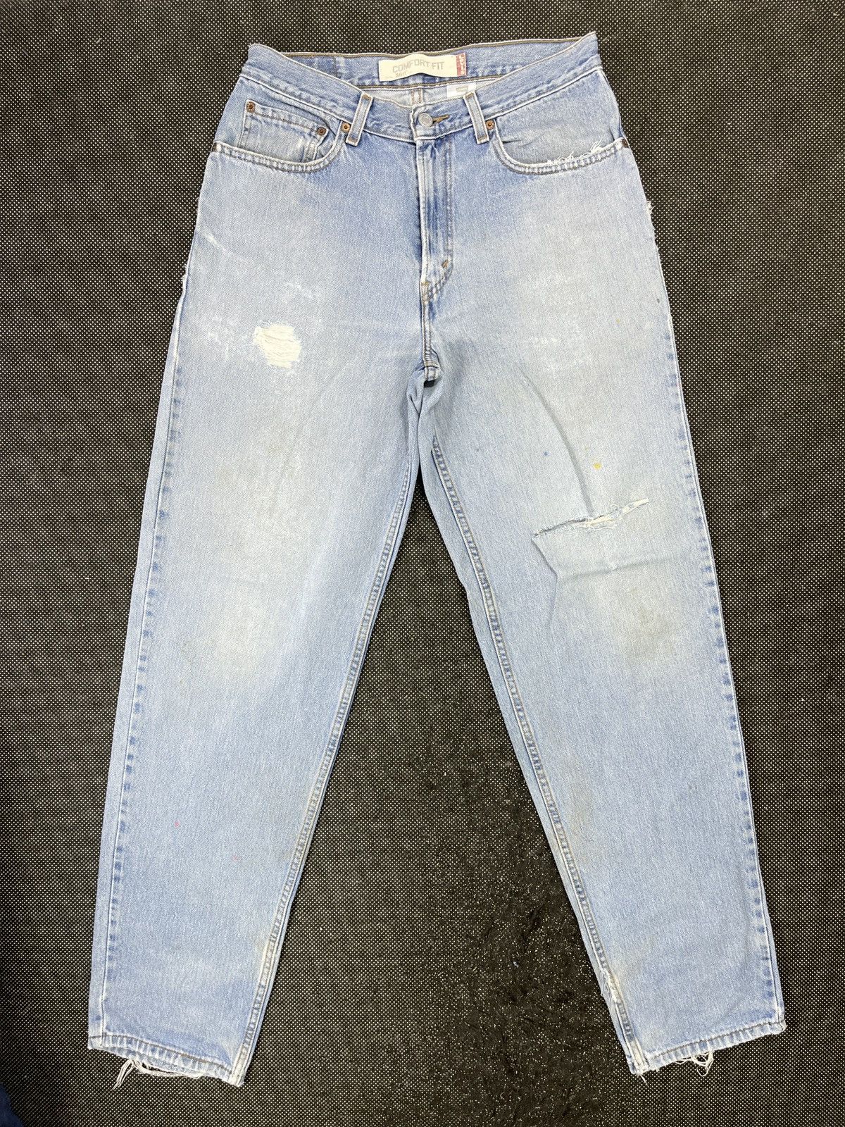 image of Levis 560 Light Wash Distressed Jeans - J524 in Blue, Men's (Size 32)