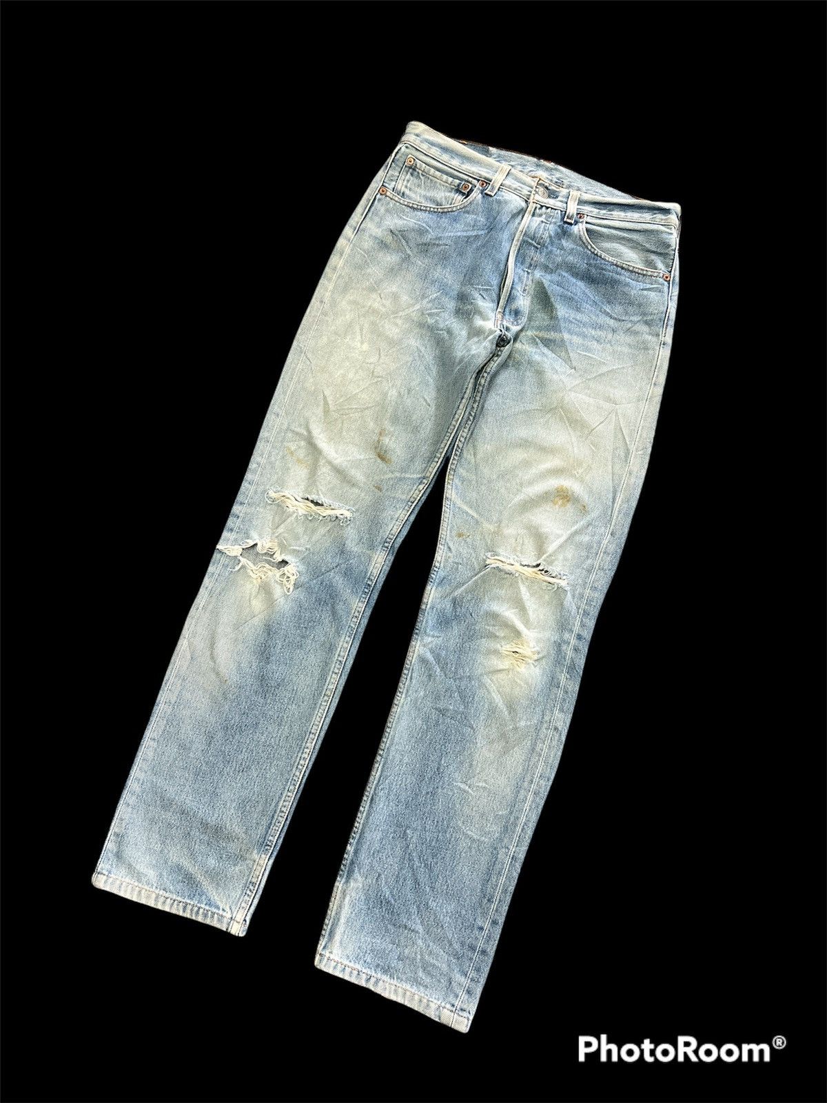 Levi's × Vintage Vintage Levis 501 Washers Thrashed Grunge Denim Pants Size US 31 - 5 Thumbnail
