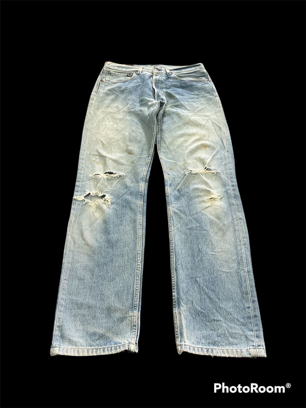 Levi's × Vintage Vintage Levis 501 Washers Thrashed Grunge Denim Pants Size US 31 - 1 Thumbnail