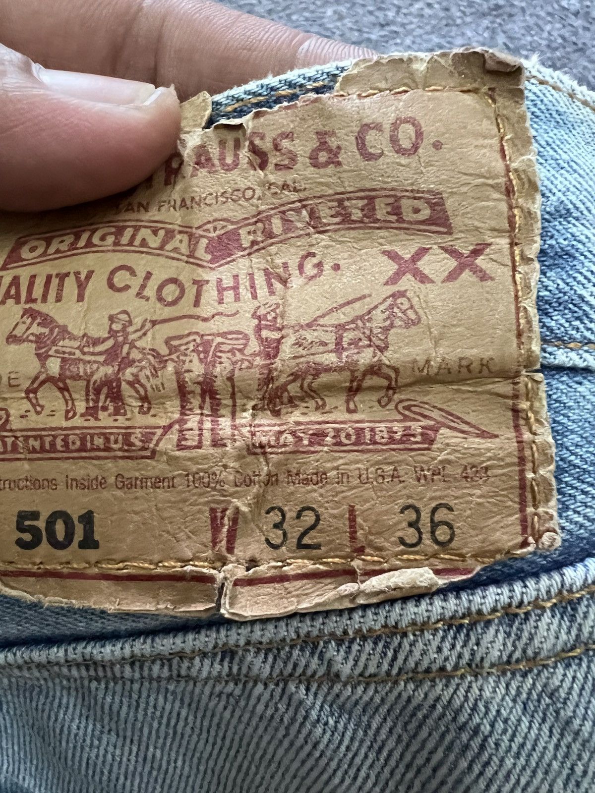 Levi's × Vintage Vintage Levis 501 Washers Thrashed Grunge Denim Pants Size US 31 - 9 Thumbnail