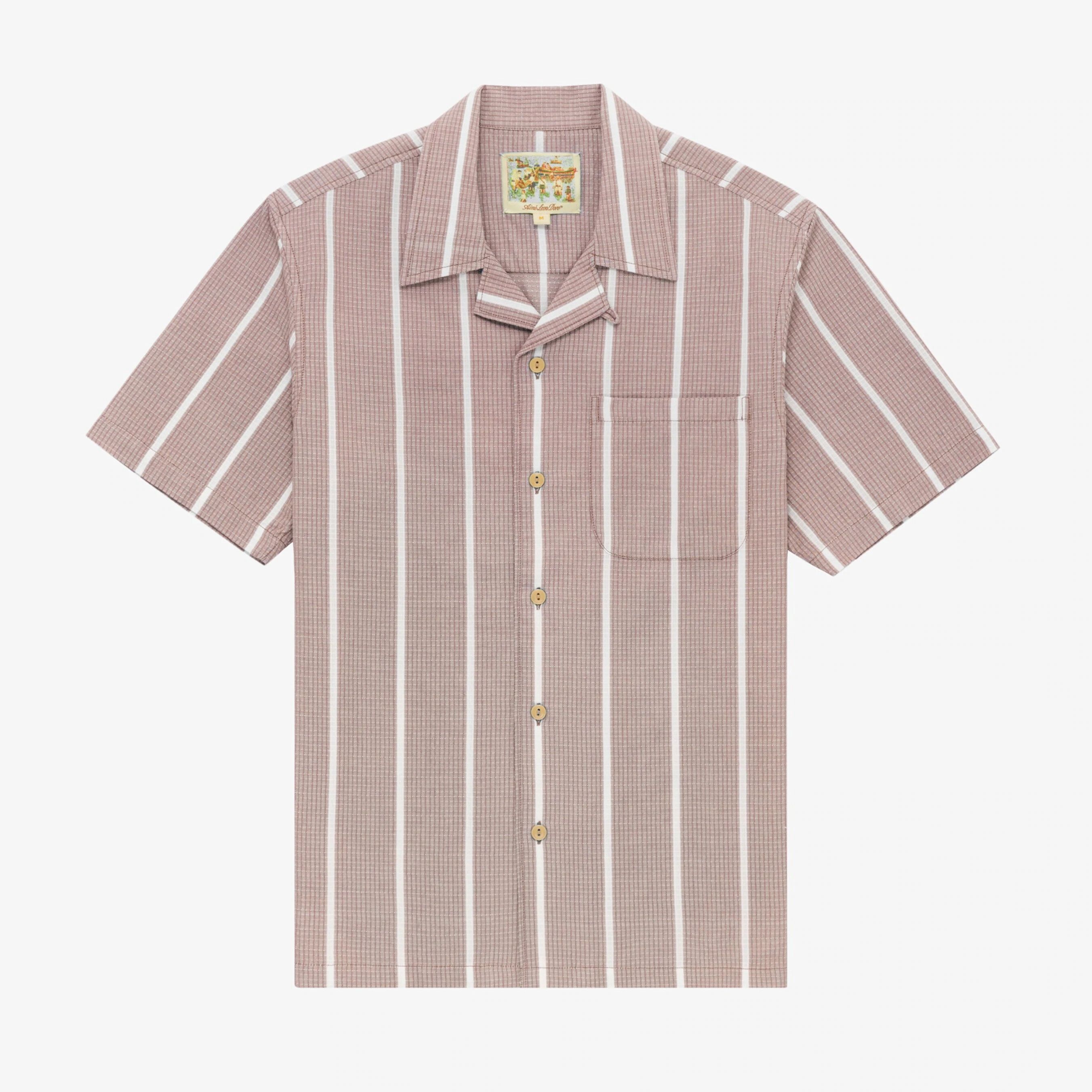 Pre-owned Aimé Leon Dore Striped Leisure Shirt In Faded Red